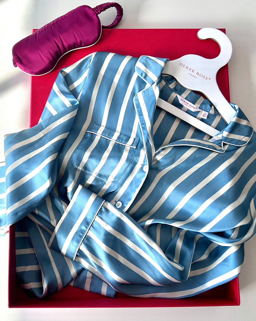 Silk Pyjama and Eye Mask Gift Set | Derek Rose