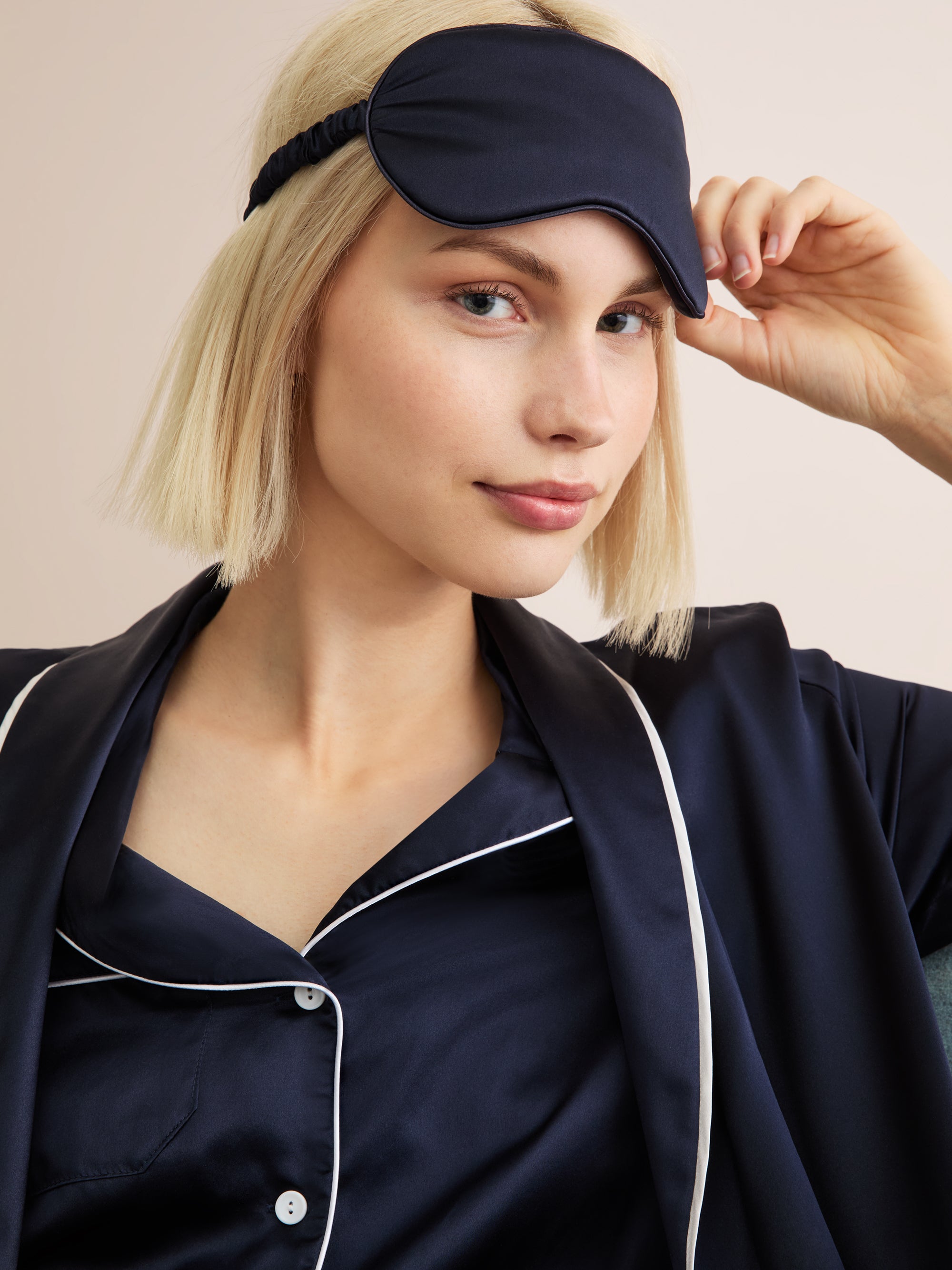 Eye Mask Bailey Silk Satin Navy