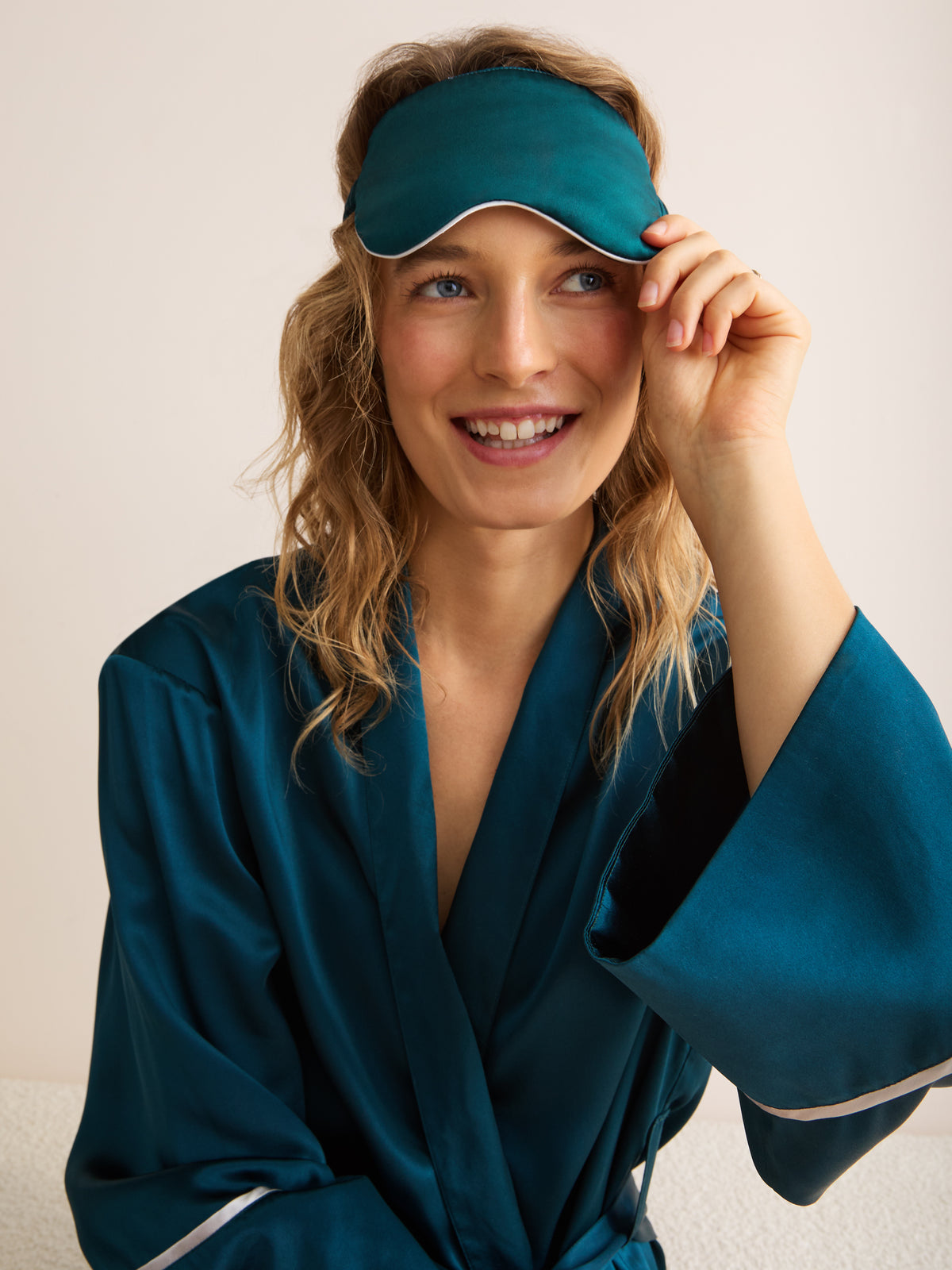 Bailey Silk Sleep Mask Peacock Green