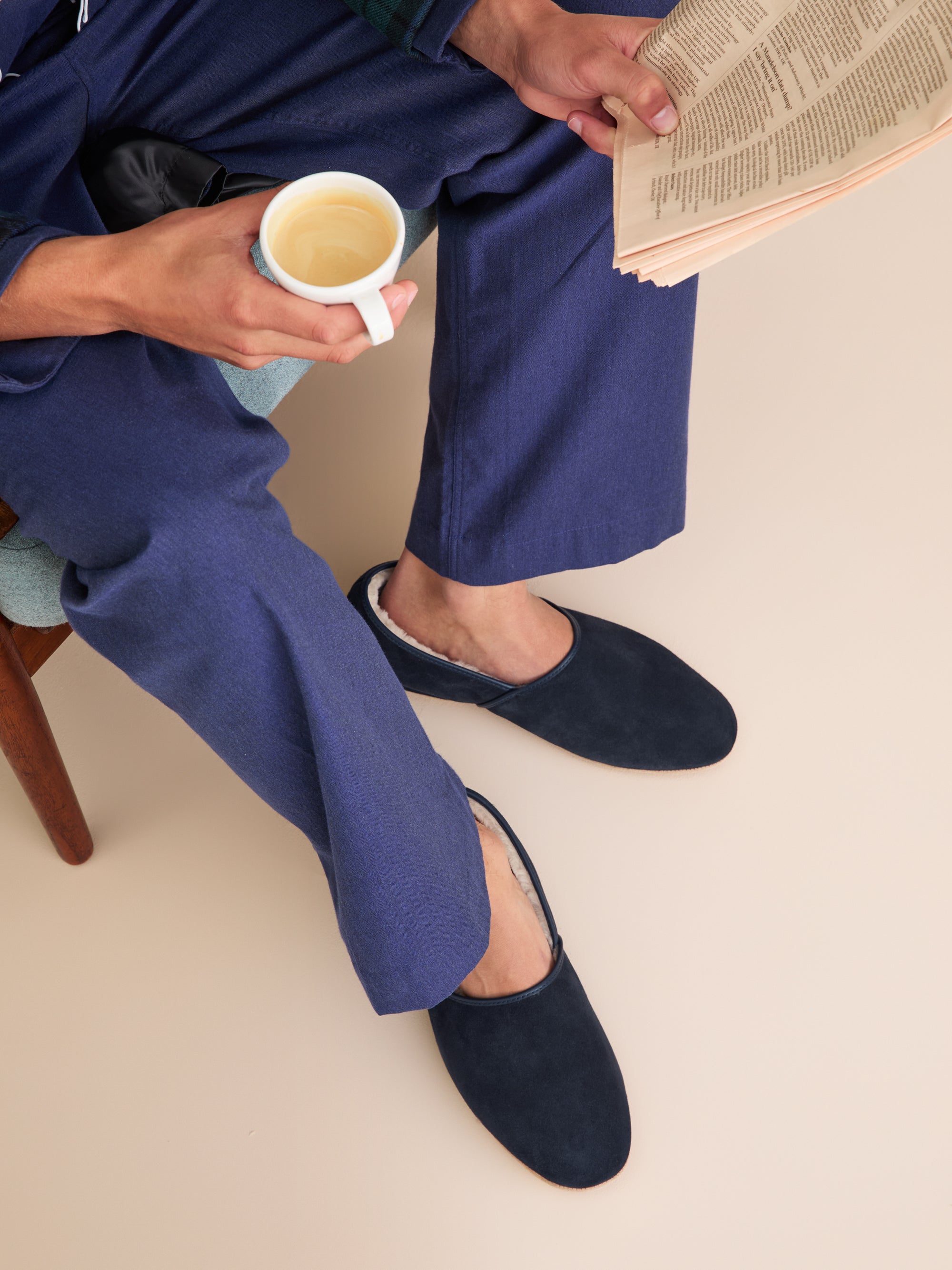 Men's Slippers Crawford Suede Sheepskin Navy