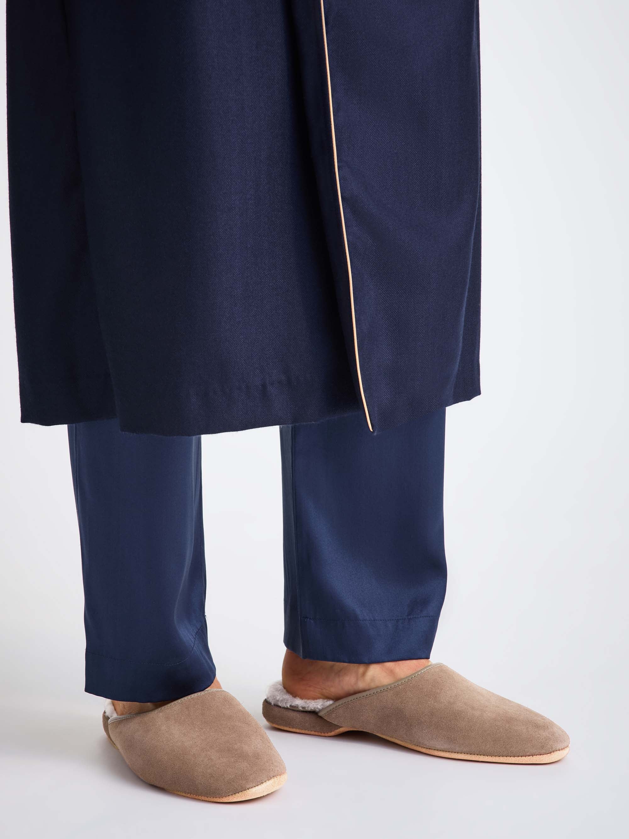 Men's Mule Slippers Douglas Suede Sheepskin Beige