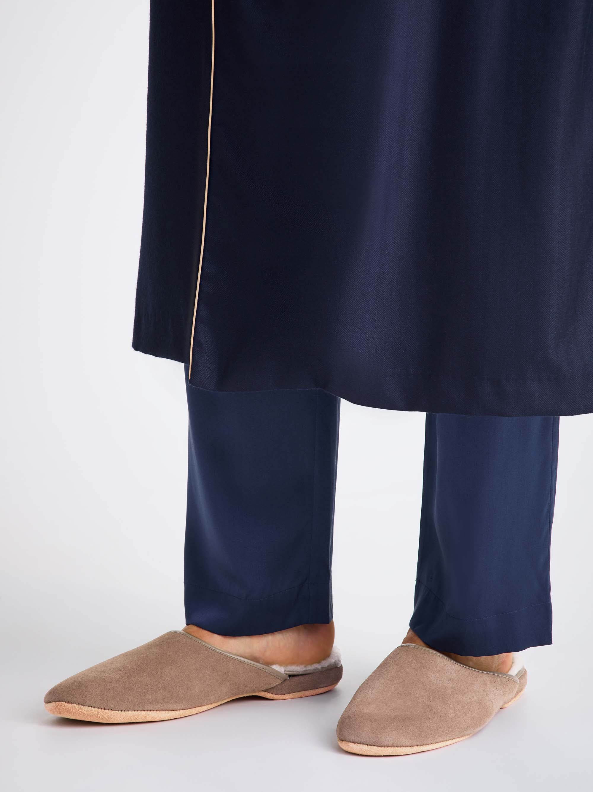 Men's Mule Slippers Douglas Suede Sheepskin Beige