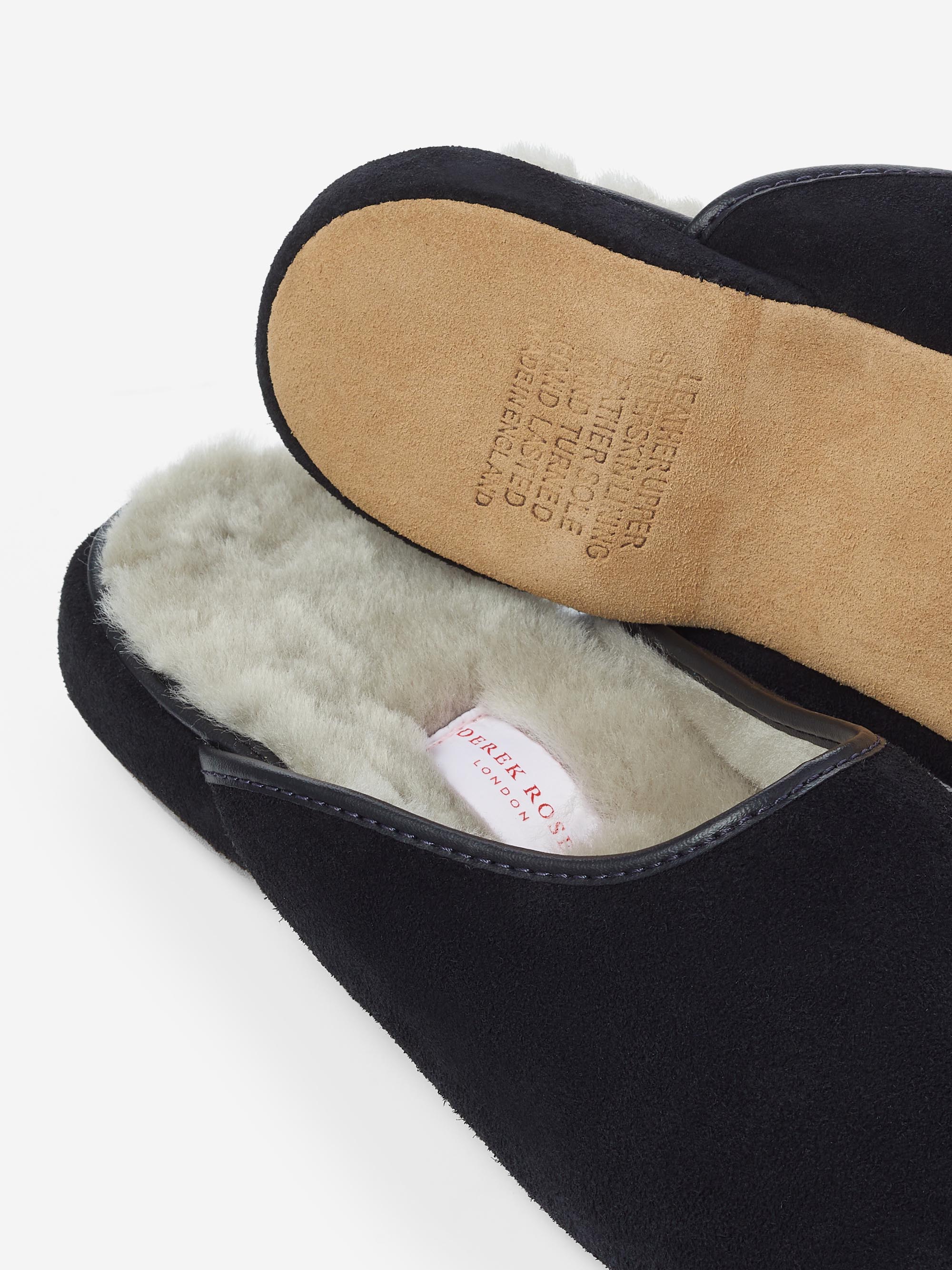 Men's Mule Slippers Douglas Suede Sheepskin Black