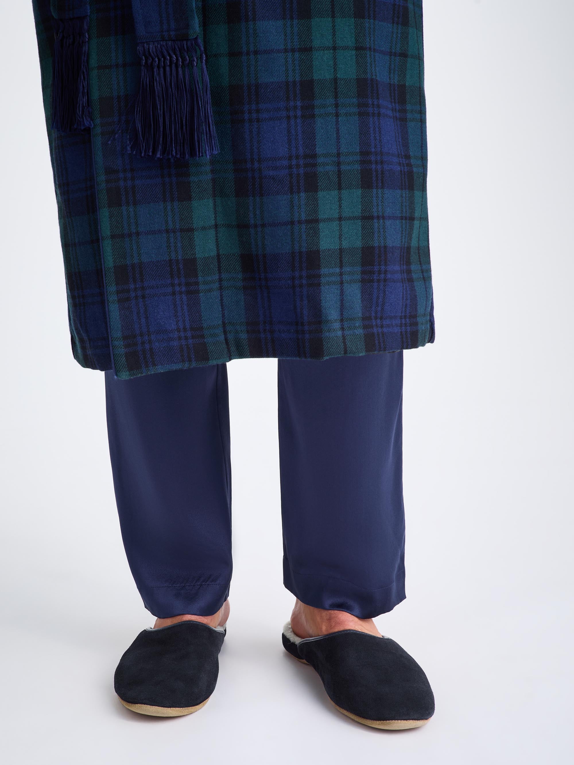 Men's Mule Slippers Douglas Suede Sheepskin Navy