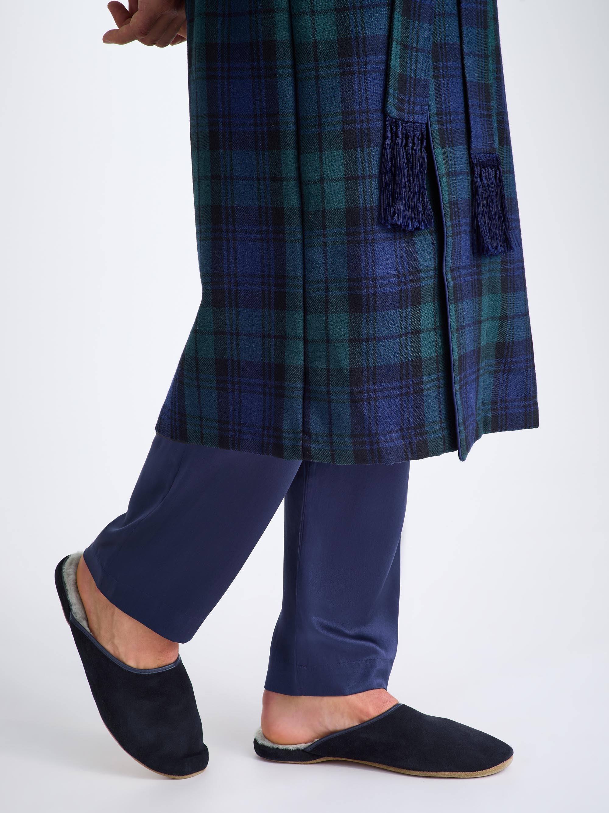 Men's Mule Slippers Douglas Suede Sheepskin Navy