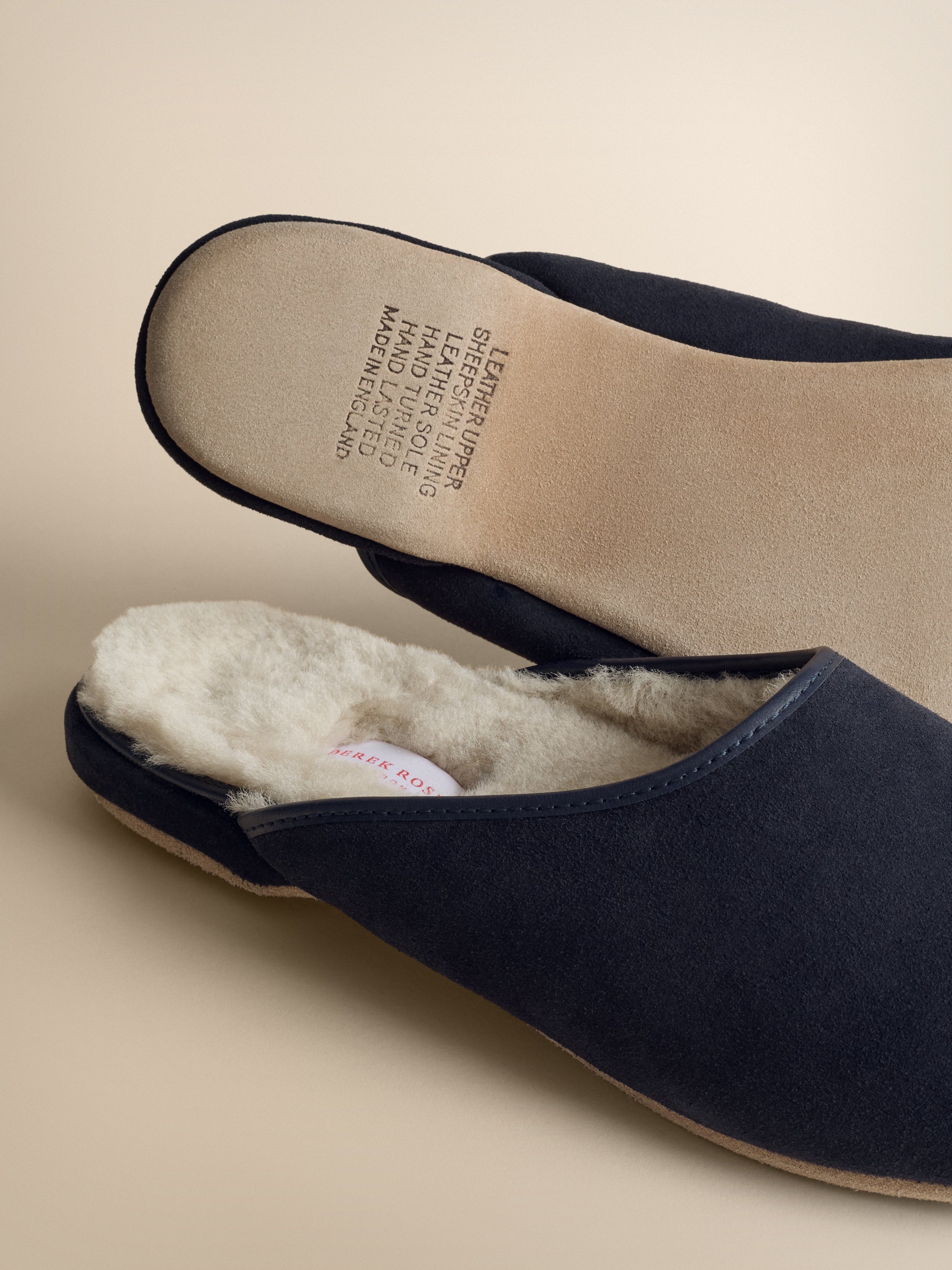 Men's Mule Slippers Douglas Suede Sheepskin Navy