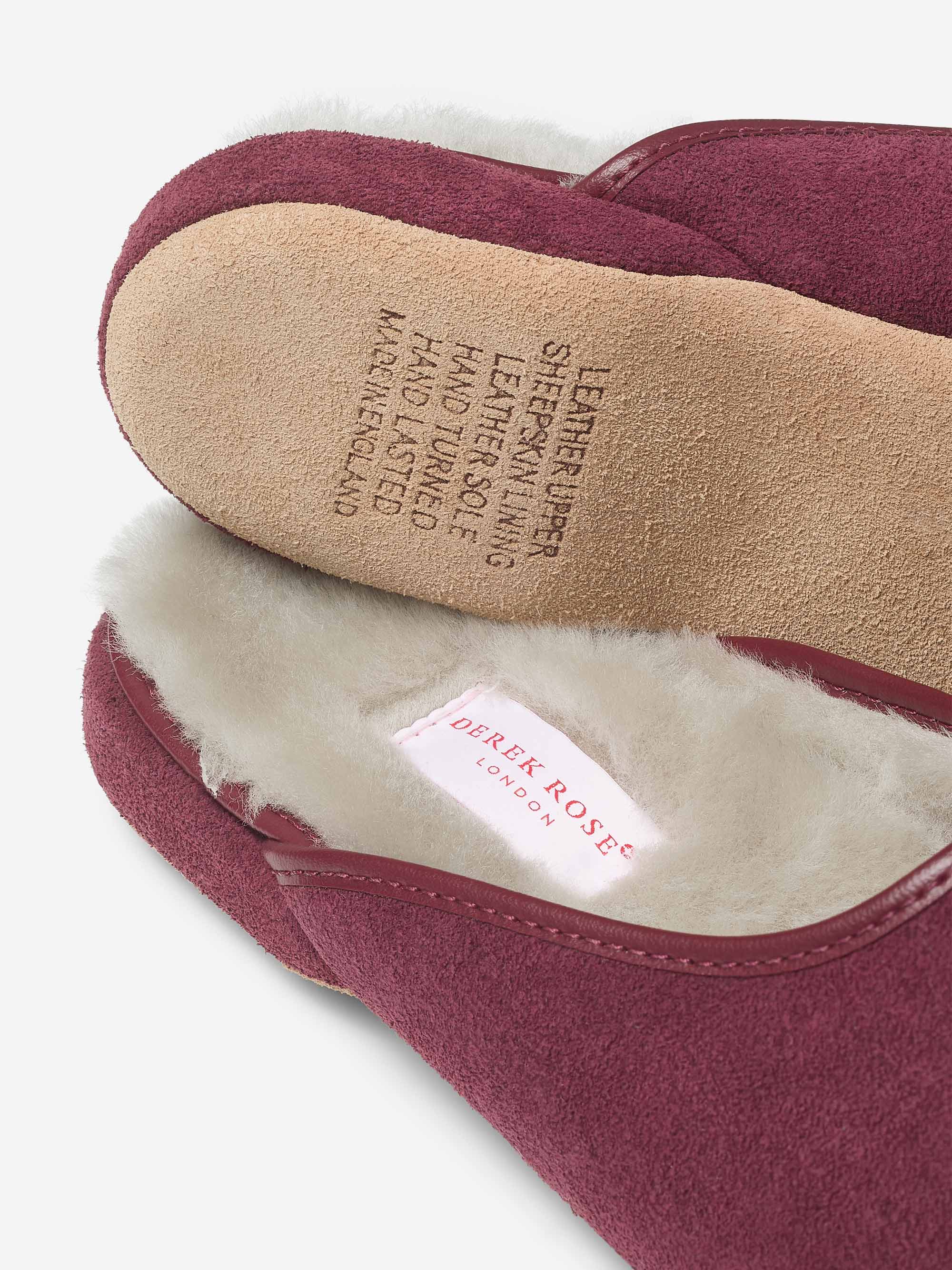 Women's Mule Slippers Imogen Suede Sheepskin Bordeaux