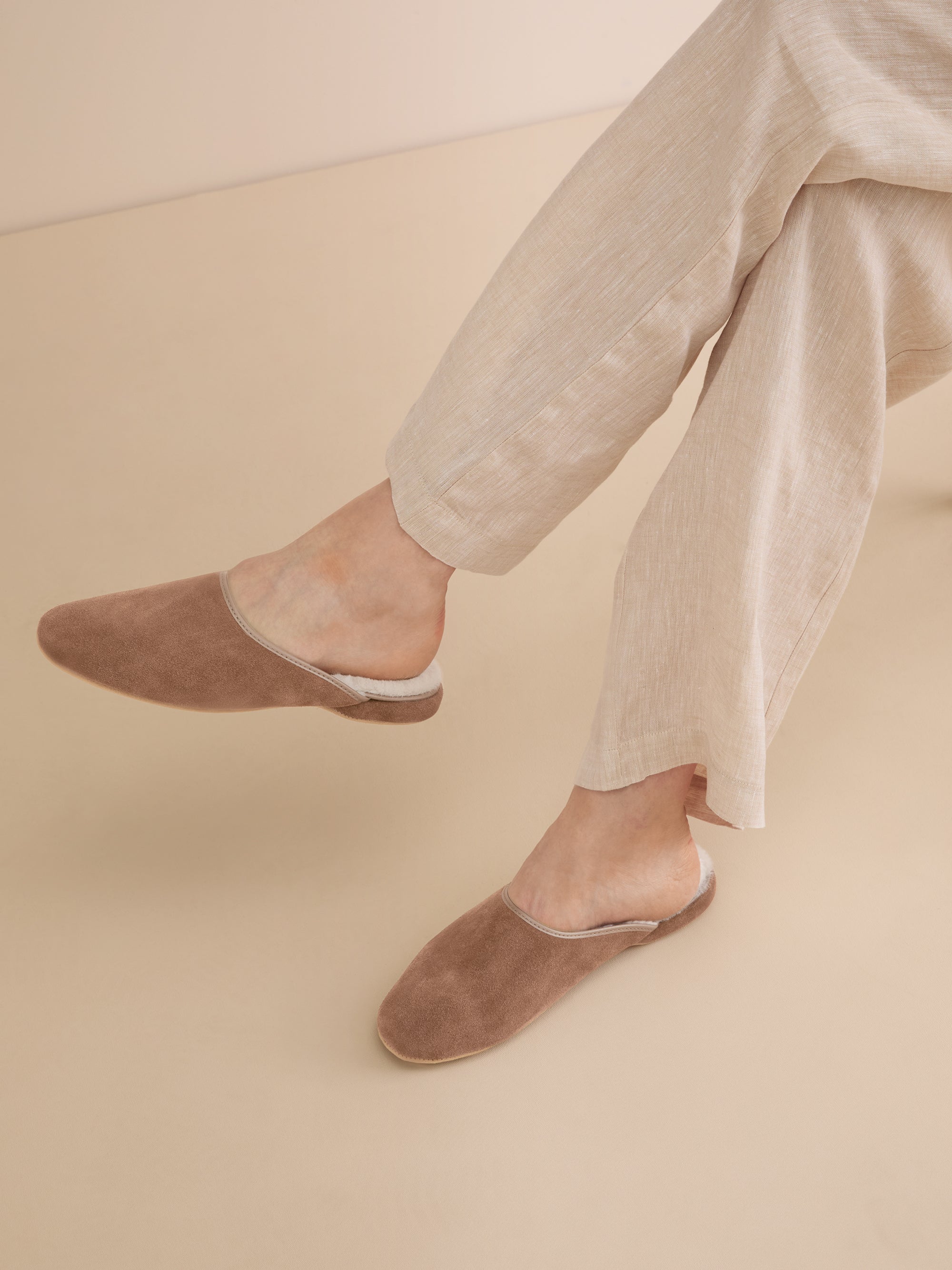 Women's Mule Slippers Imogen Suede Sheepskin Camel