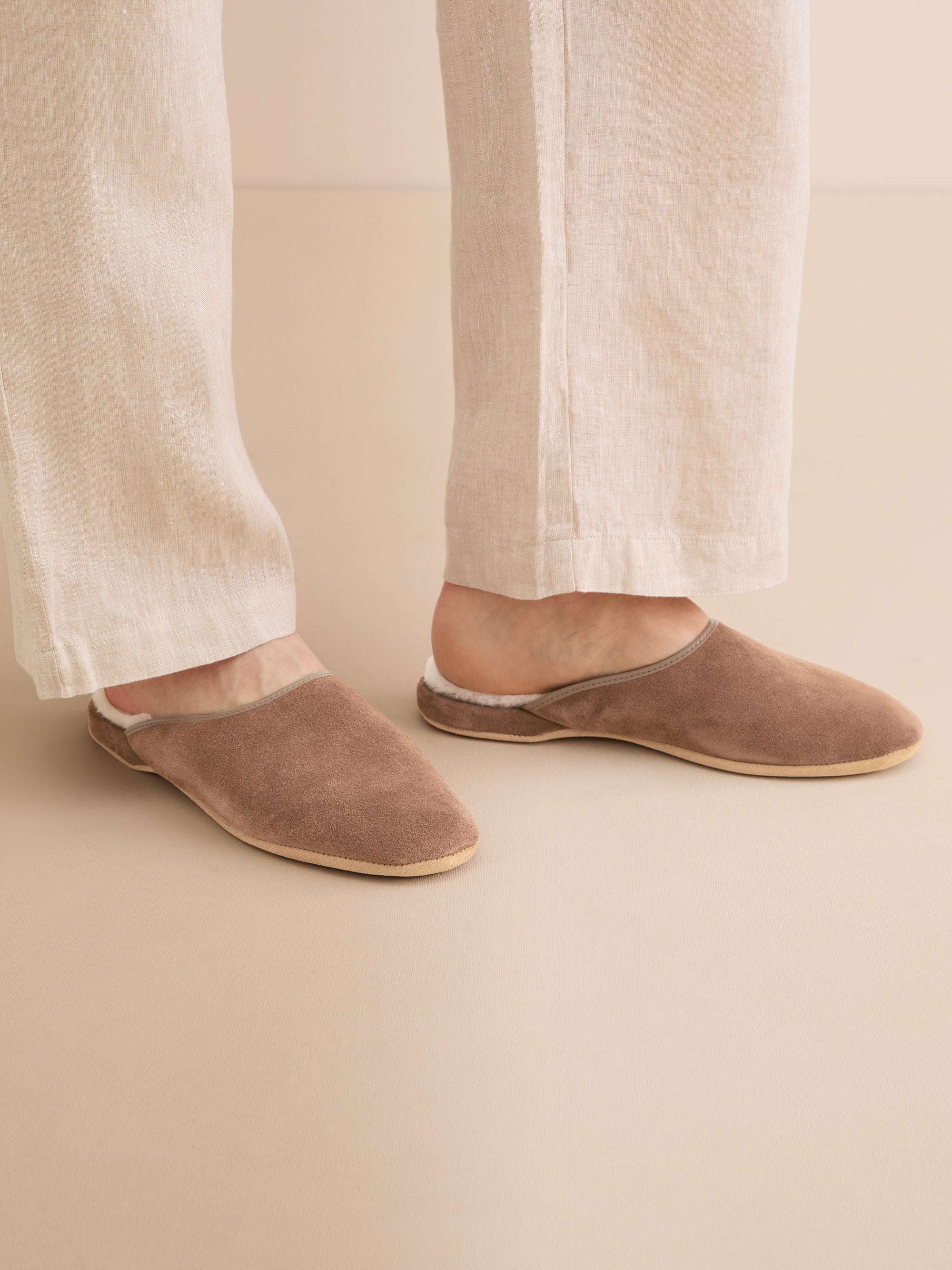 Women's Mule Slippers Imogen Suede Sheepskin Camel