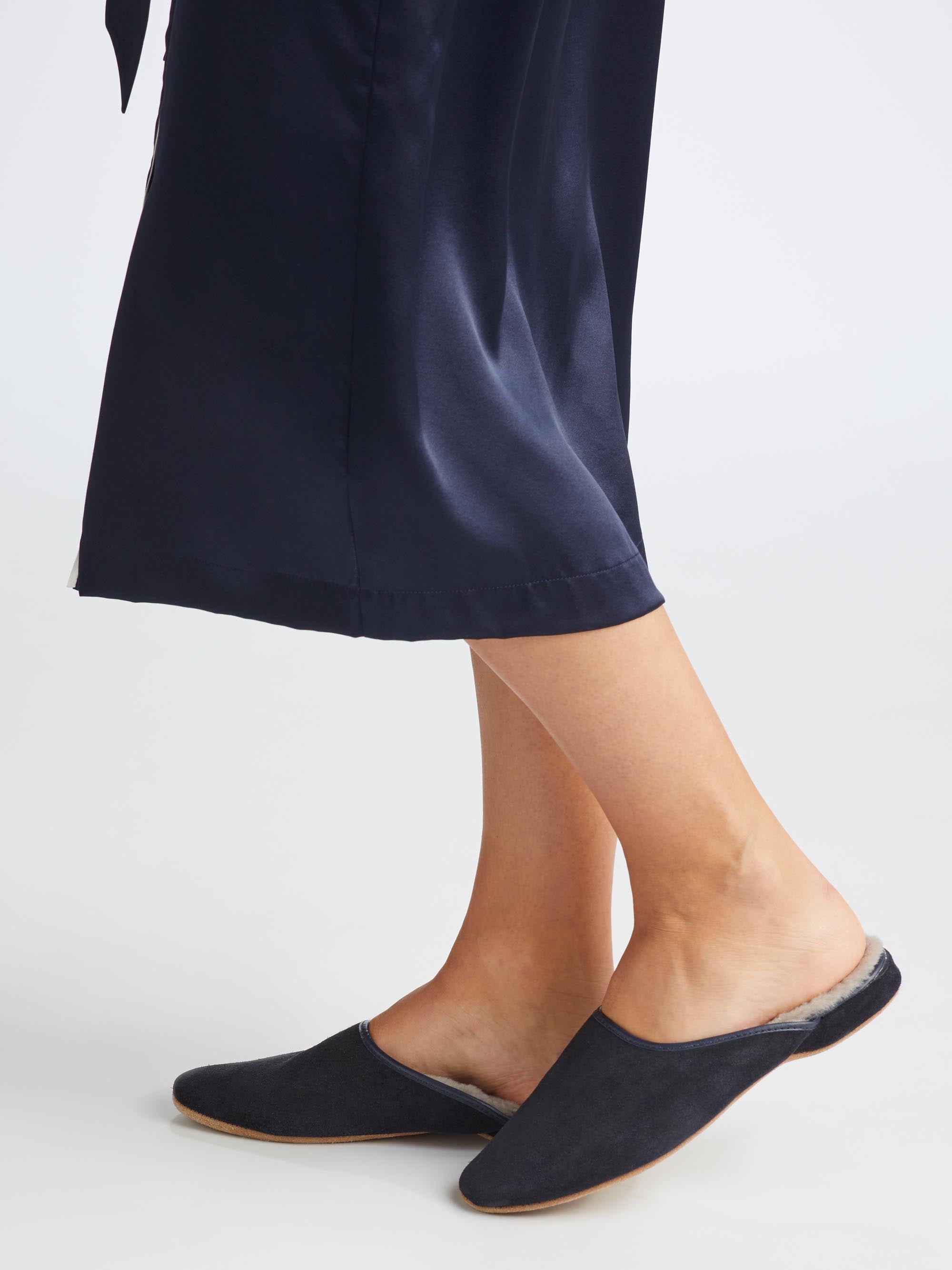 Women's Mule Slippers Imogen Suede Sheepskin Navy