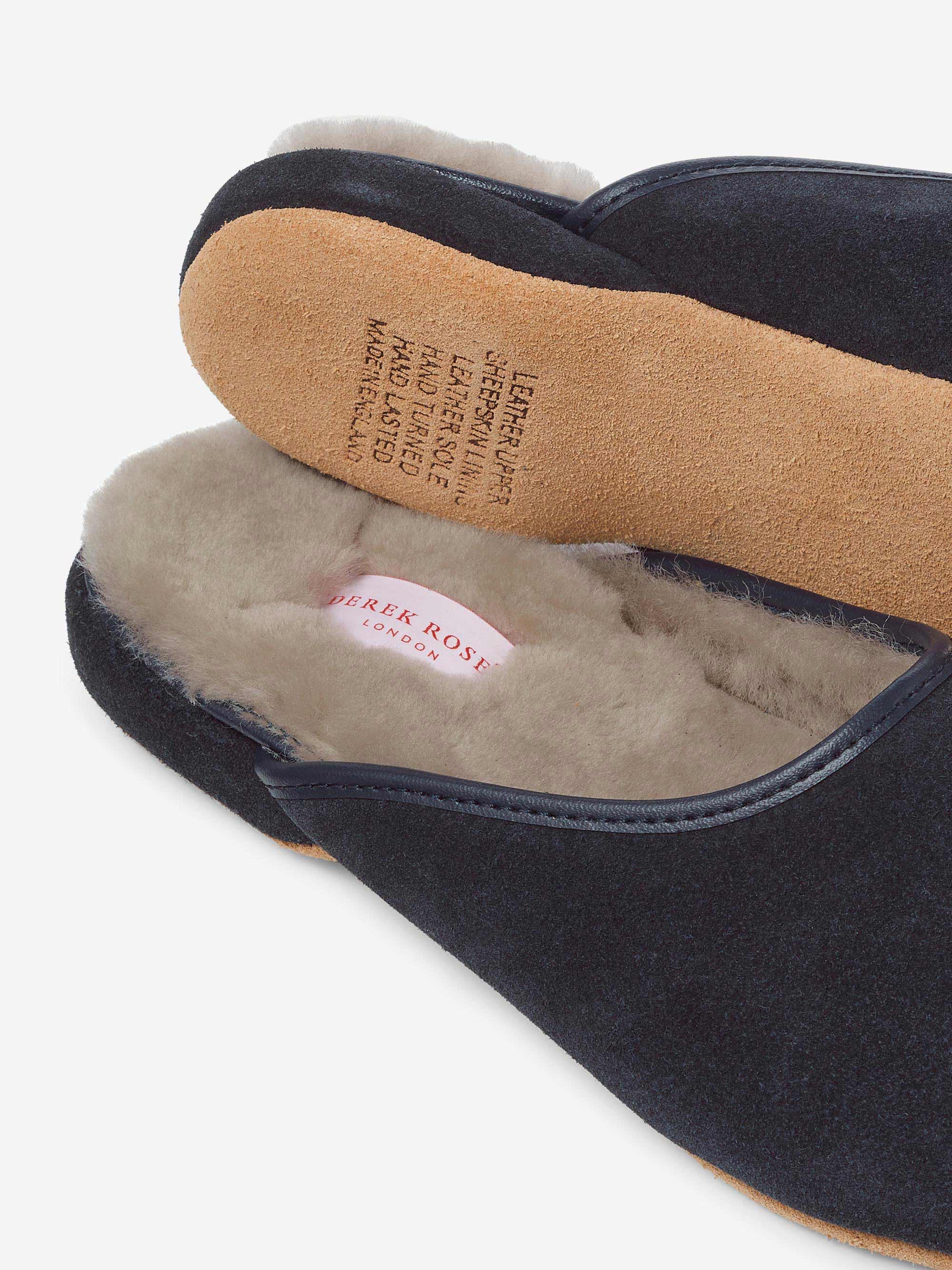 Women's Mule Slippers Imogen Suede Sheepskin Navy