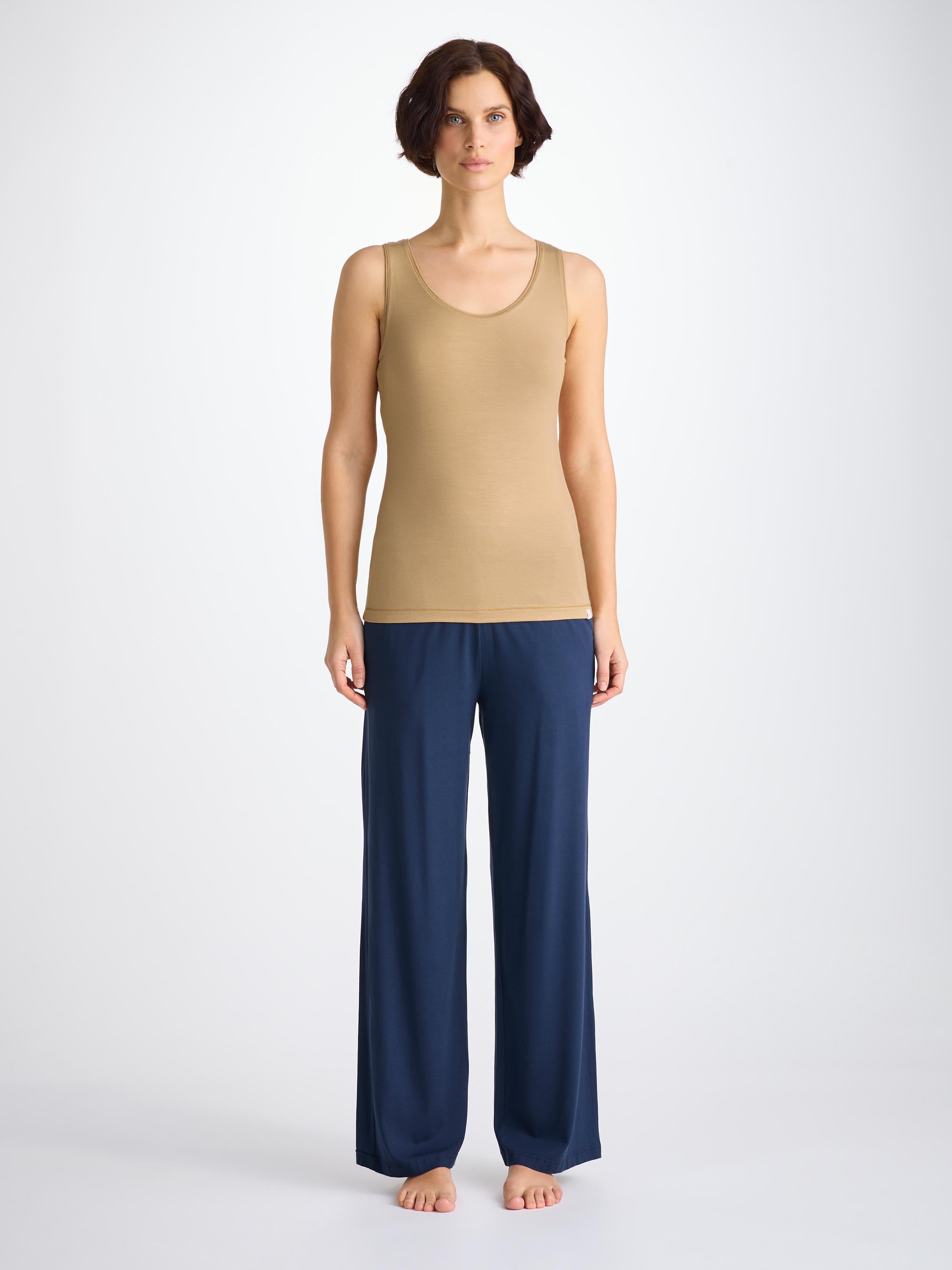 Women's Support Vest Lara Micro Modal Stretch Camel