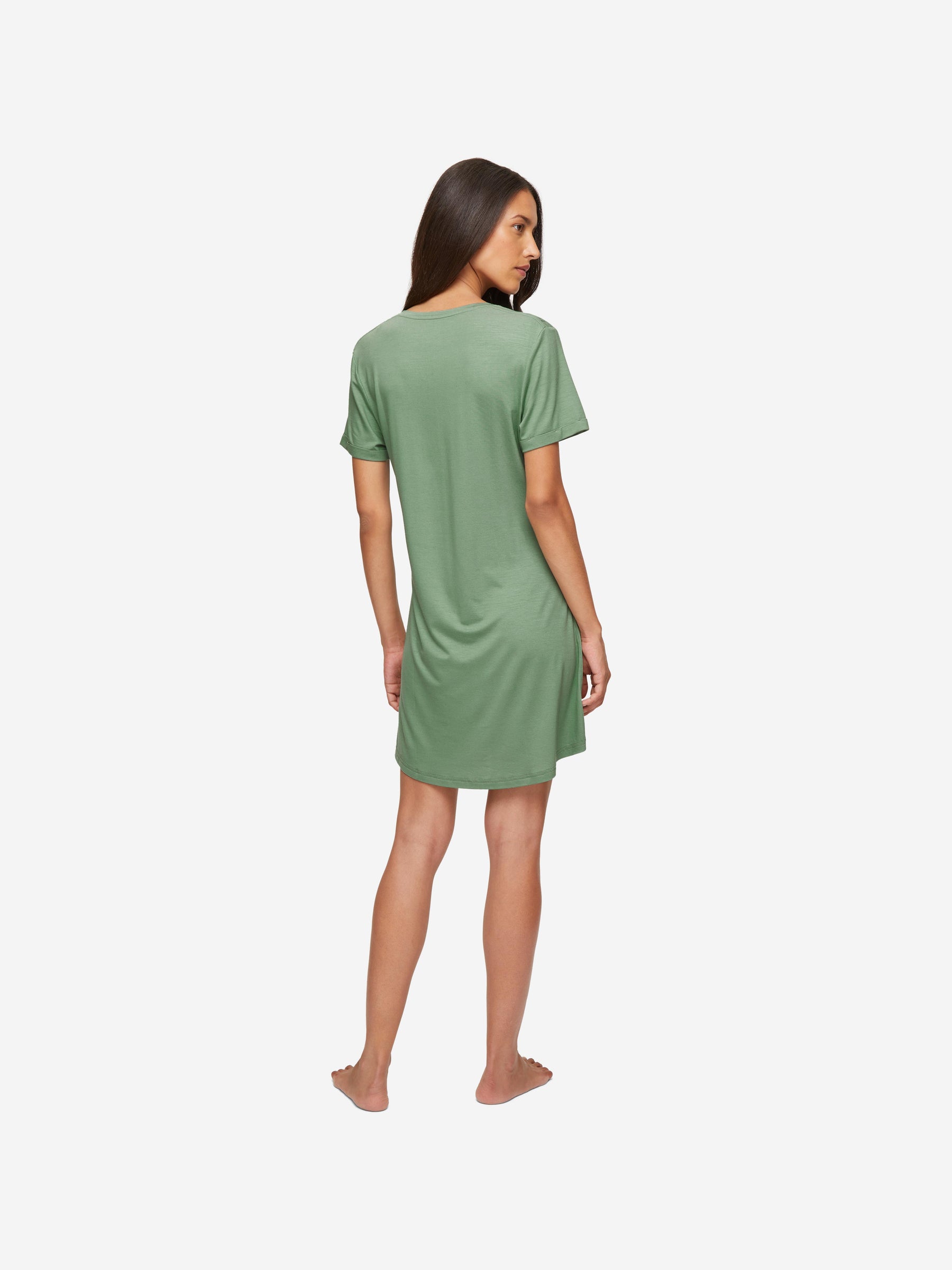 Women's V-Neck Sleep T-Shirt Lara Micro Modal Stretch Sage Green