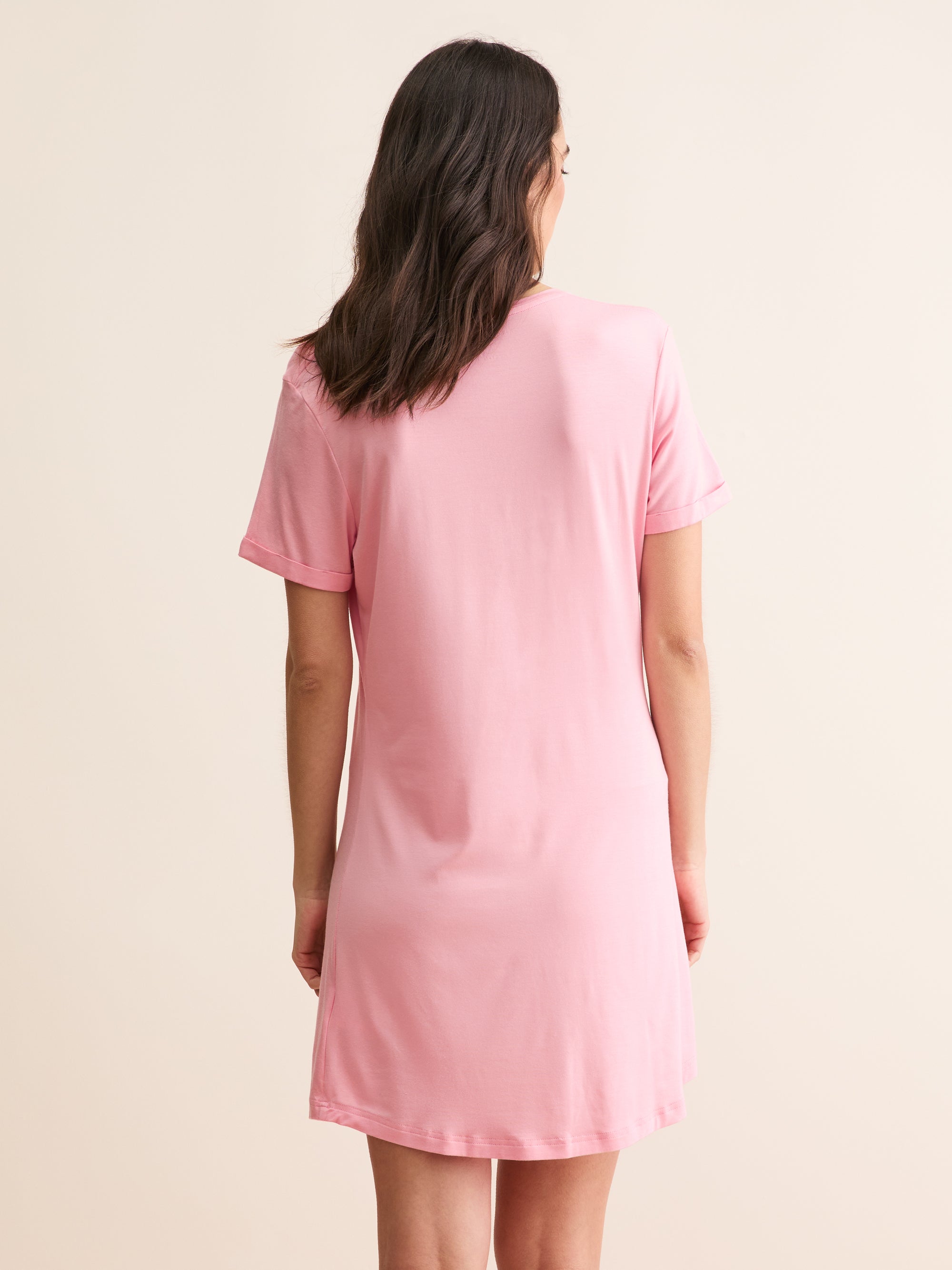 Women's V-Neck Sleep T-Shirt Lara Micro Modal Stretch Pink