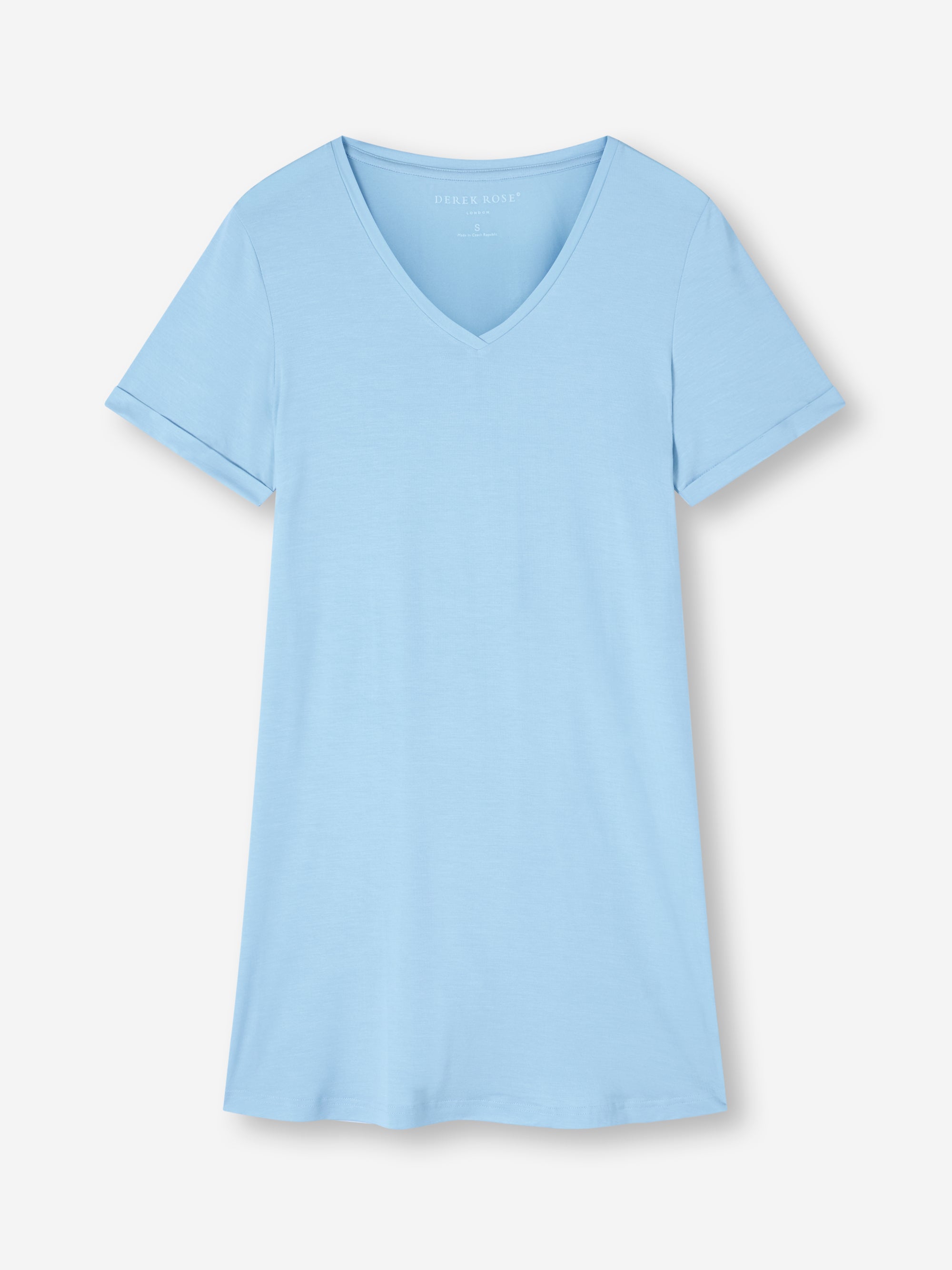 Women's V-Neck Sleep T-Shirt Lara Micro Modal Stretch Sky Blue