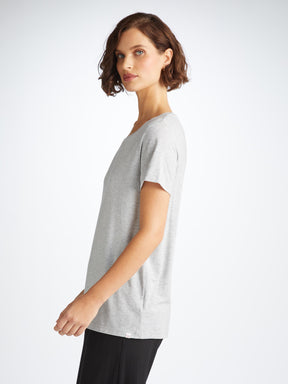 Women's T-Shirt Ethan Micro Modal Stretch Silver Marl