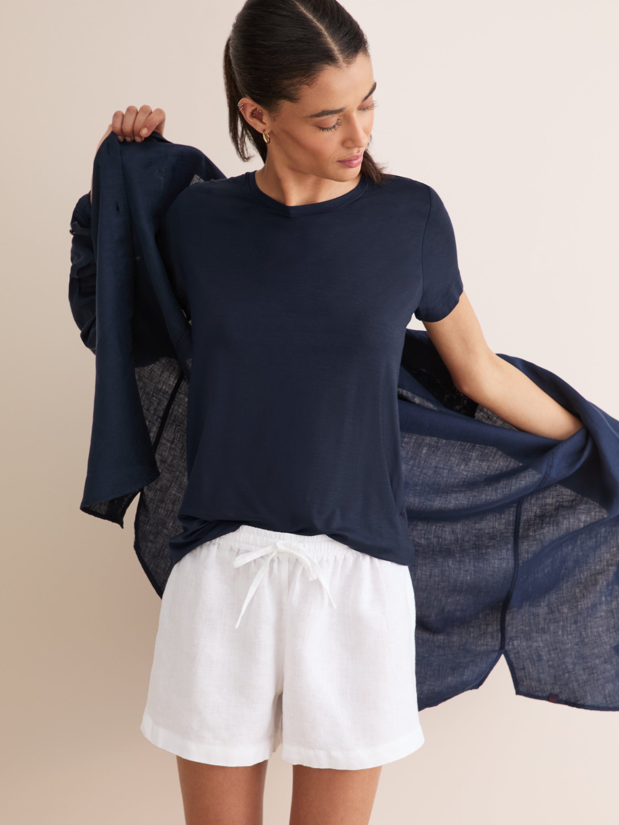 Women's T-Shirt Lara Micro Modal Stretch Navy