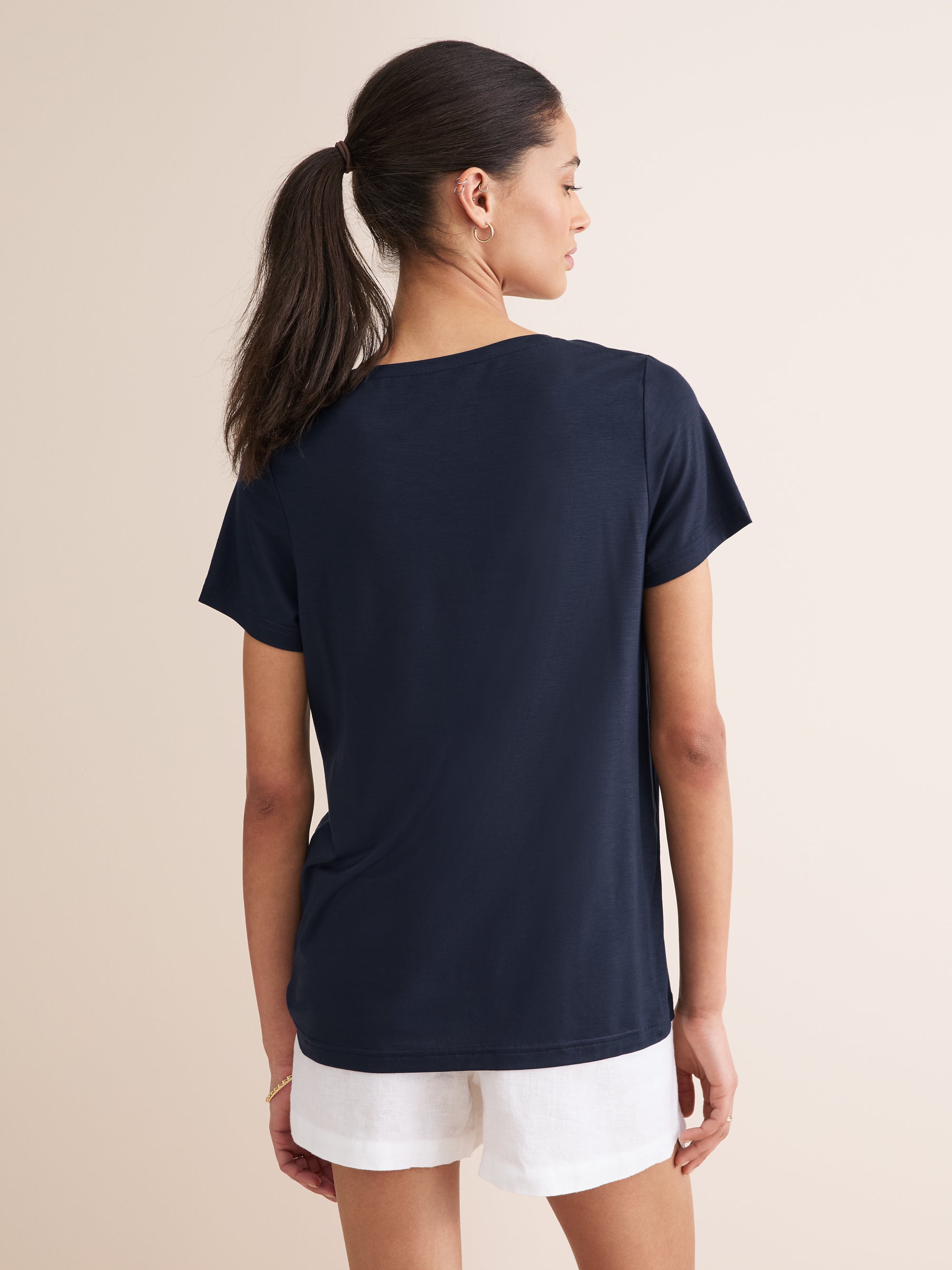 Women's T-Shirt Lara Micro Modal Stretch Navy