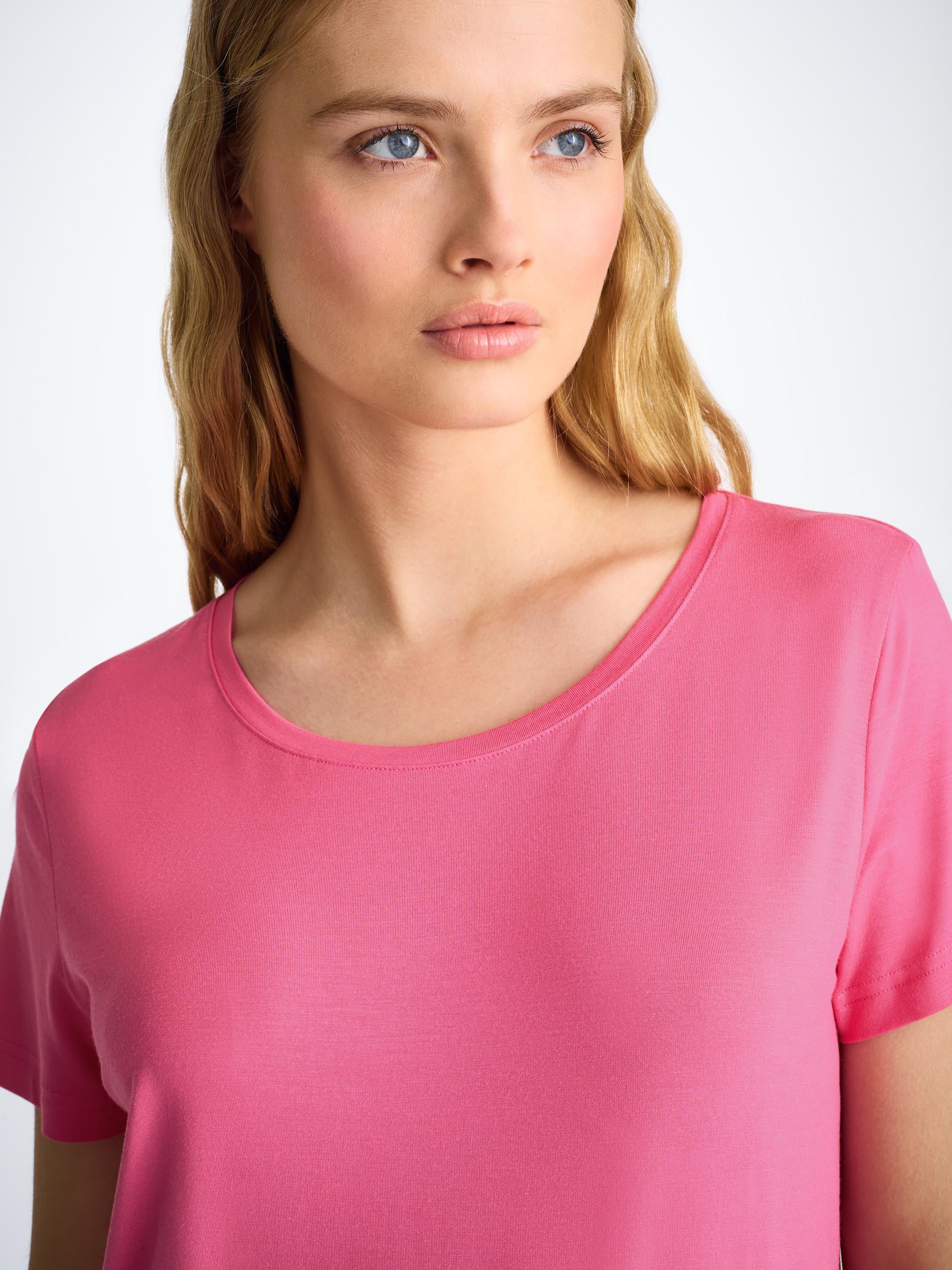 Women's T-Shirt Lara Micro Modal Stretch Flamingo Pink