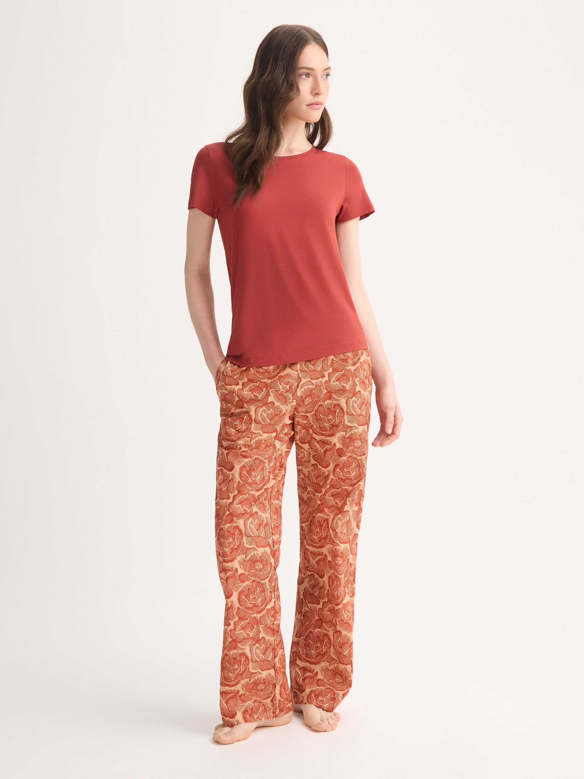 Women's T-Shirt Lara Micro Modal Stretch Rose Red