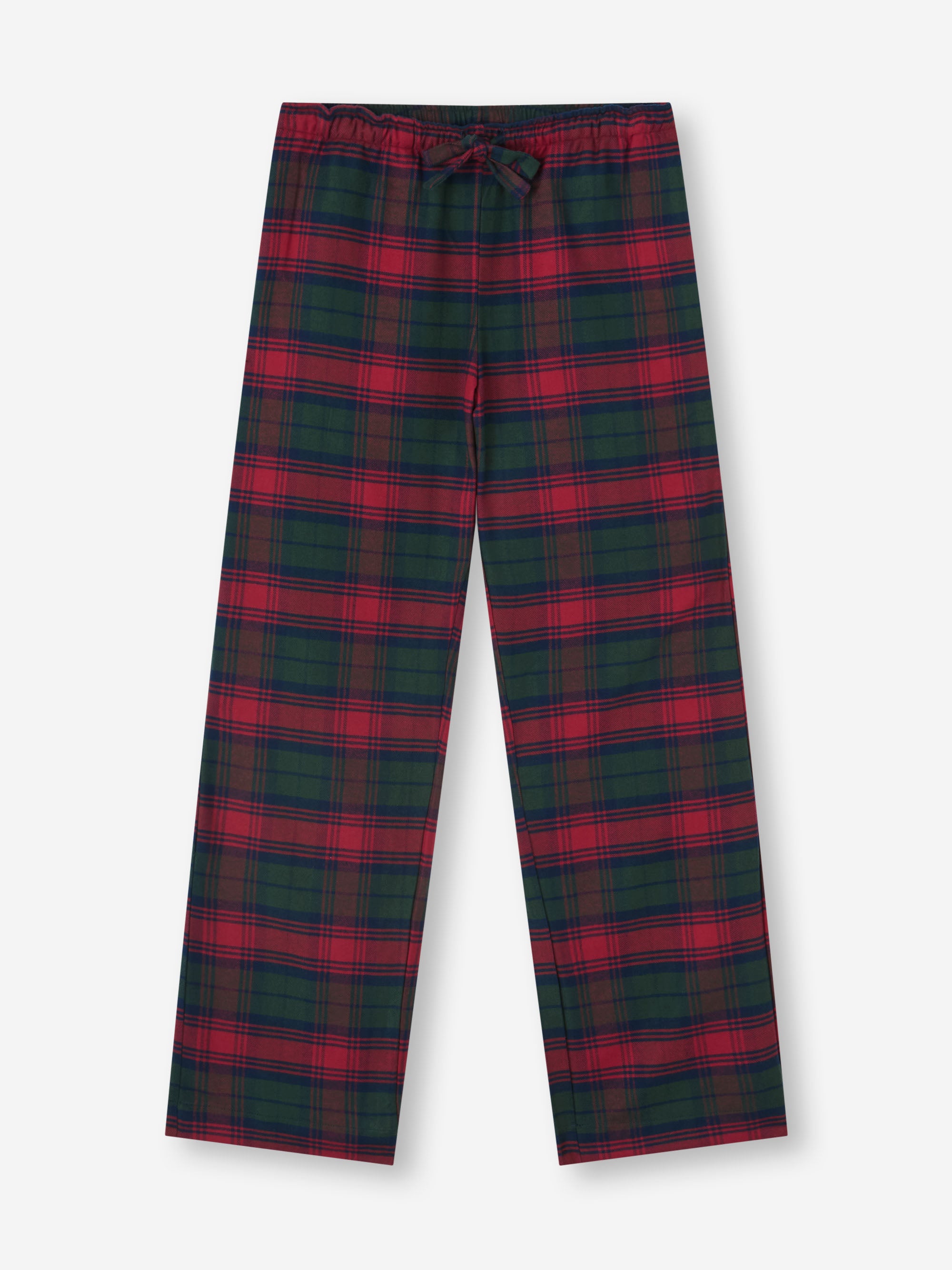 Women's Lounge Trousers Kelburn Brushed Cotton Burgundy Red & Green Check