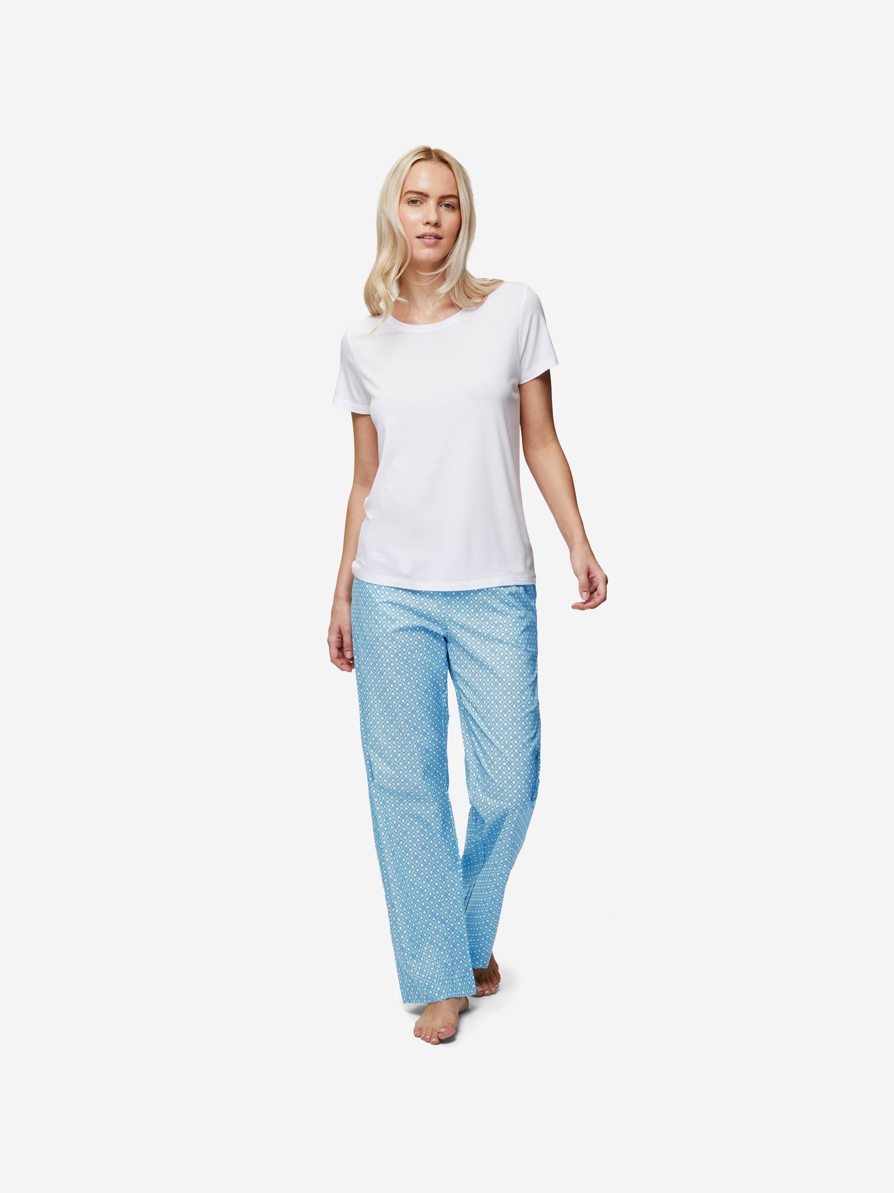 Women's Lounge Trousers Ledbury 56 Cotton Batiste Blue