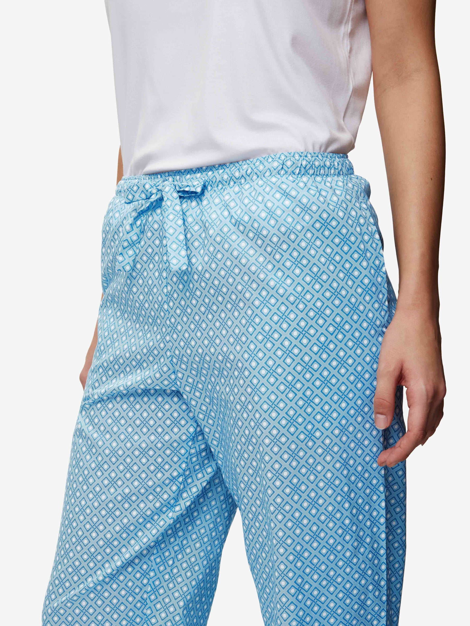 Women's Lounge Trousers Ledbury 56 Cotton Batiste Blue