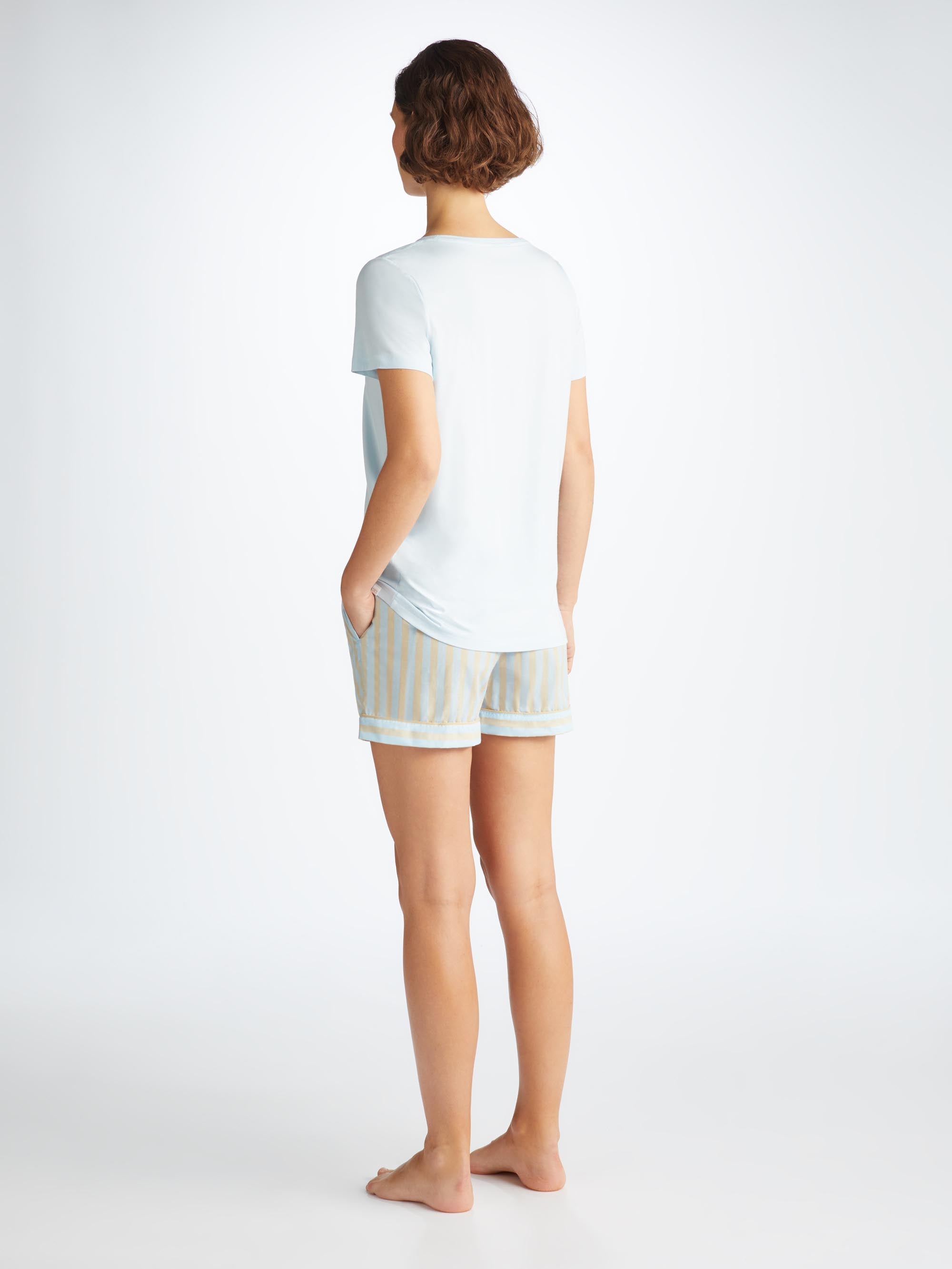 Women's Lounge Shorts Amalfi 20 Cotton Batiste Blue
