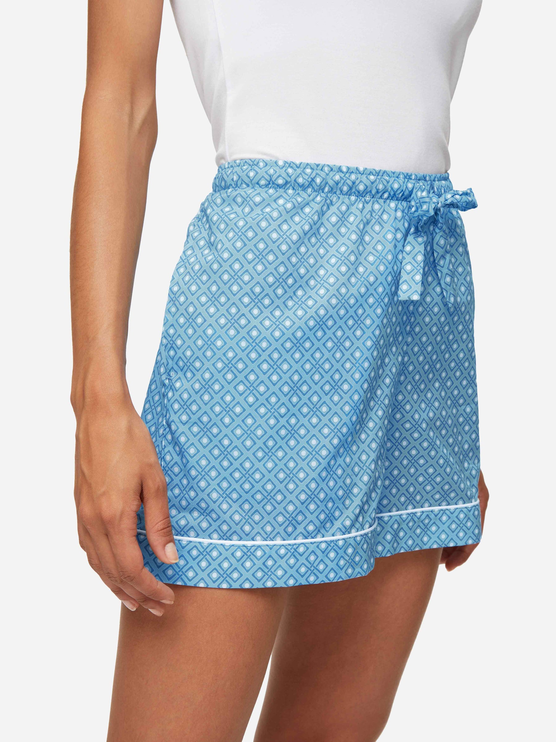 Women's Lounge Shorts Ledbury 56 Cotton Batiste Blue