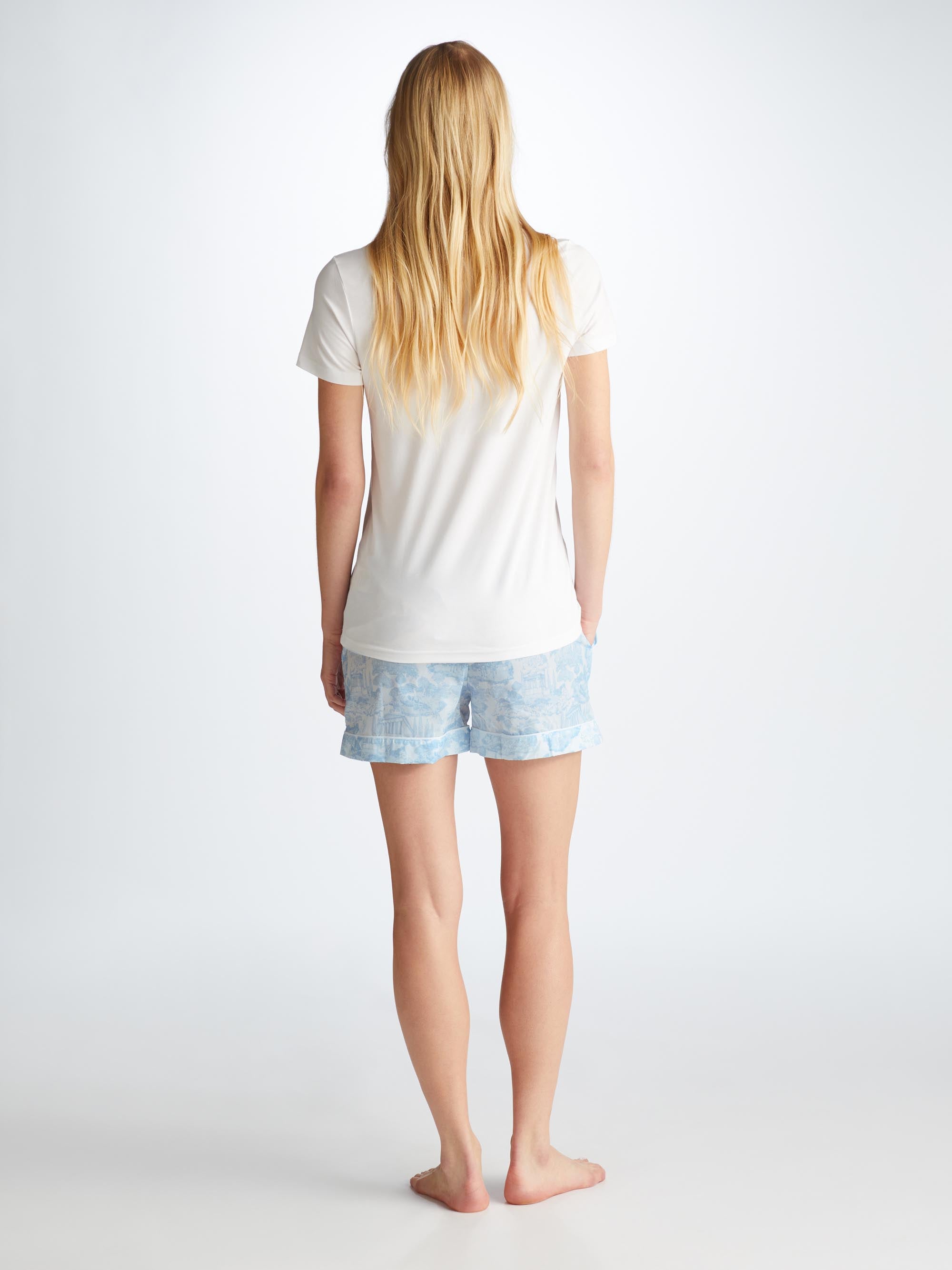 Women's Lounge Shorts Ledbury 77 Cotton Batiste White