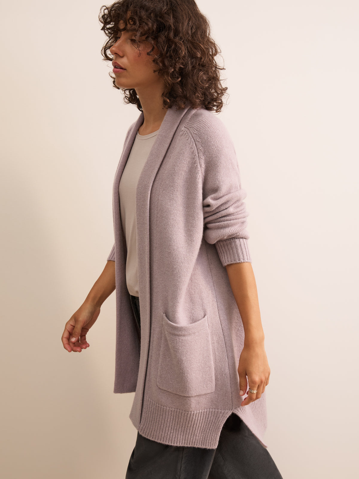 Nina Cashmere Cardigan Dusty Pink