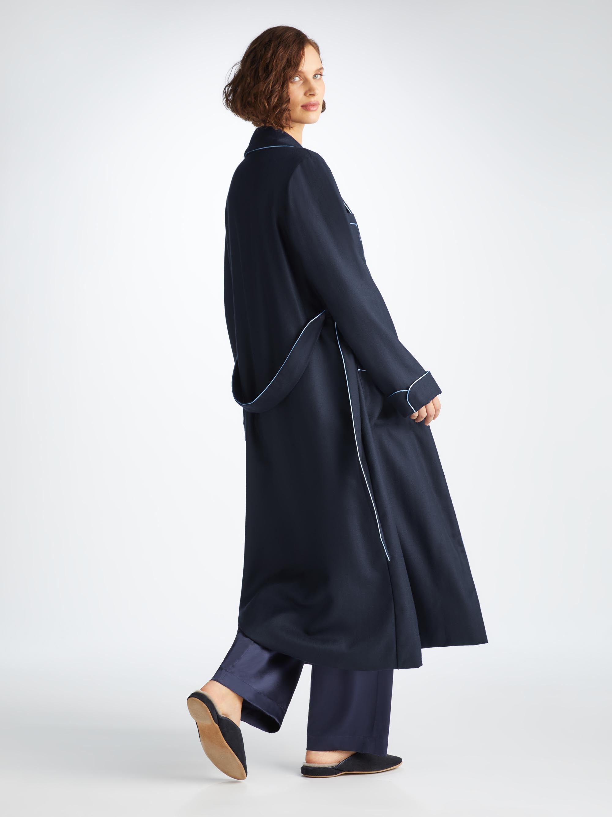 Women's Dressing Gown Duke Cashmere Navy