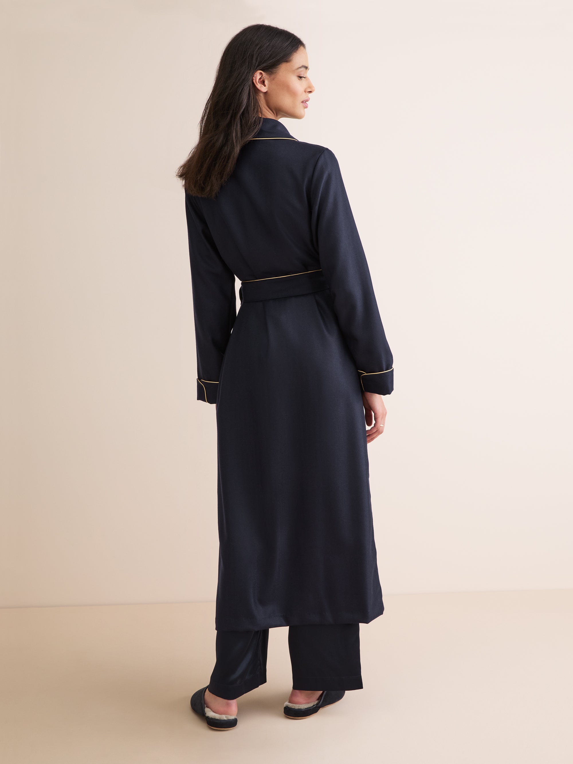 Women's Robe Duke Cashmere Navy