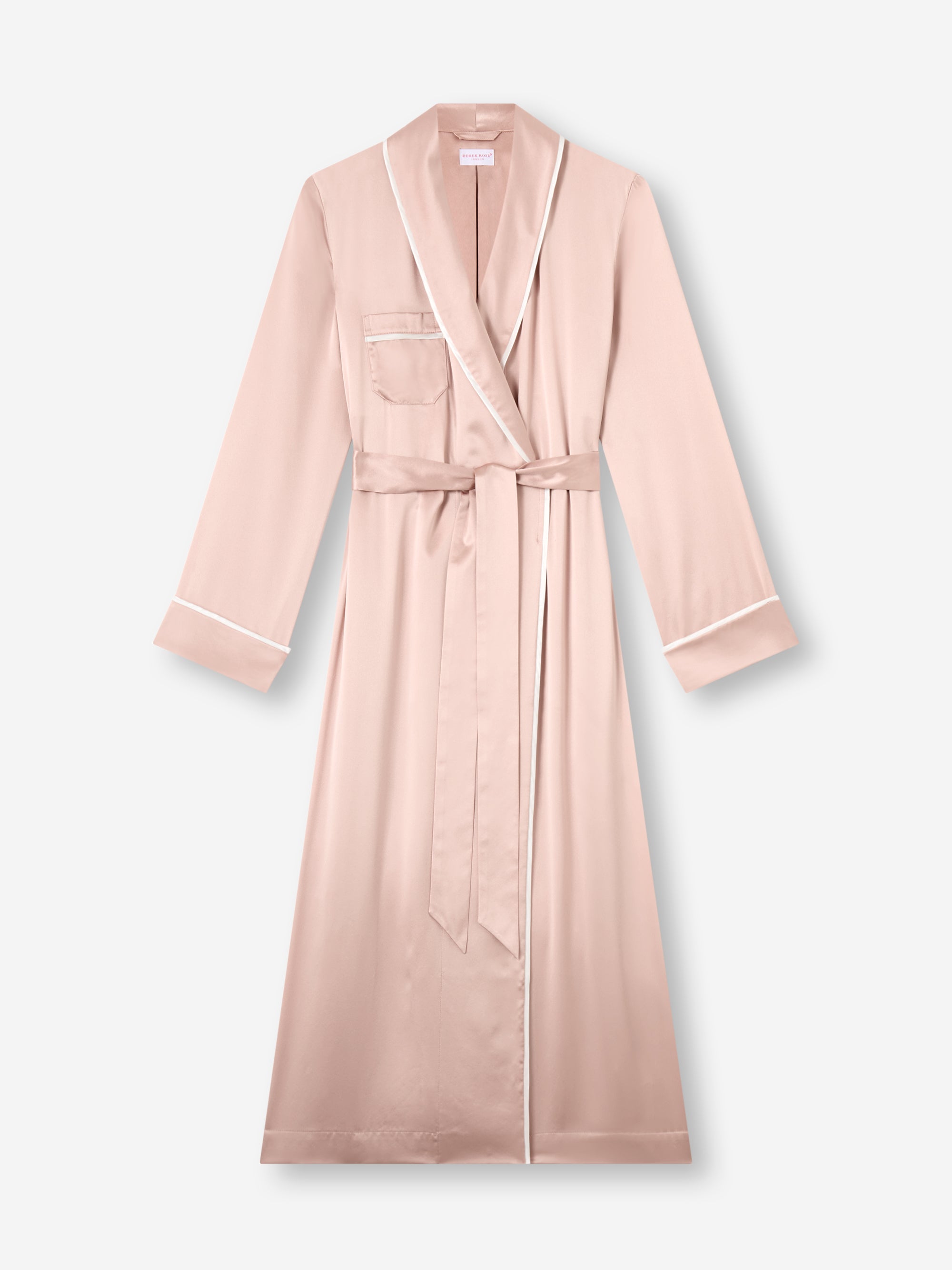 Women's Silk Dressing Gown Bailey Champagne Pink