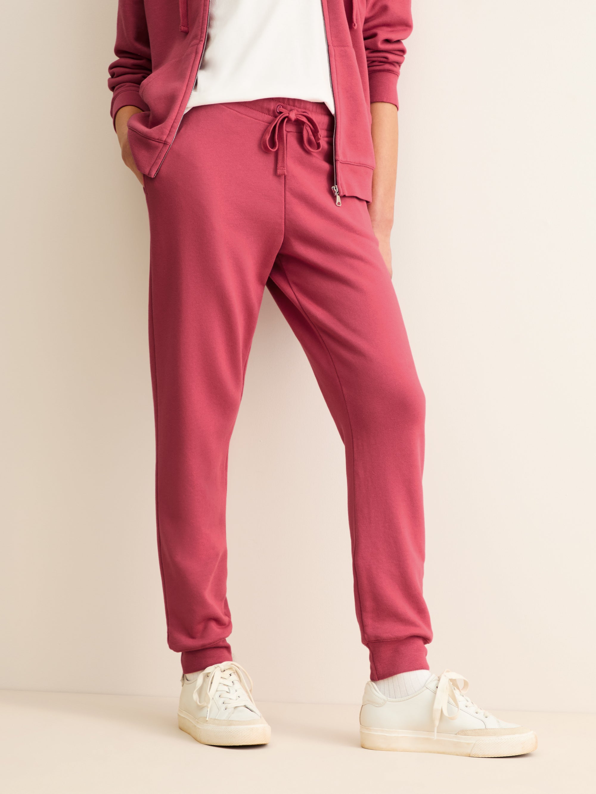Women's Cuffed Sweatpants Quinn Cotton Modal Garnet Red