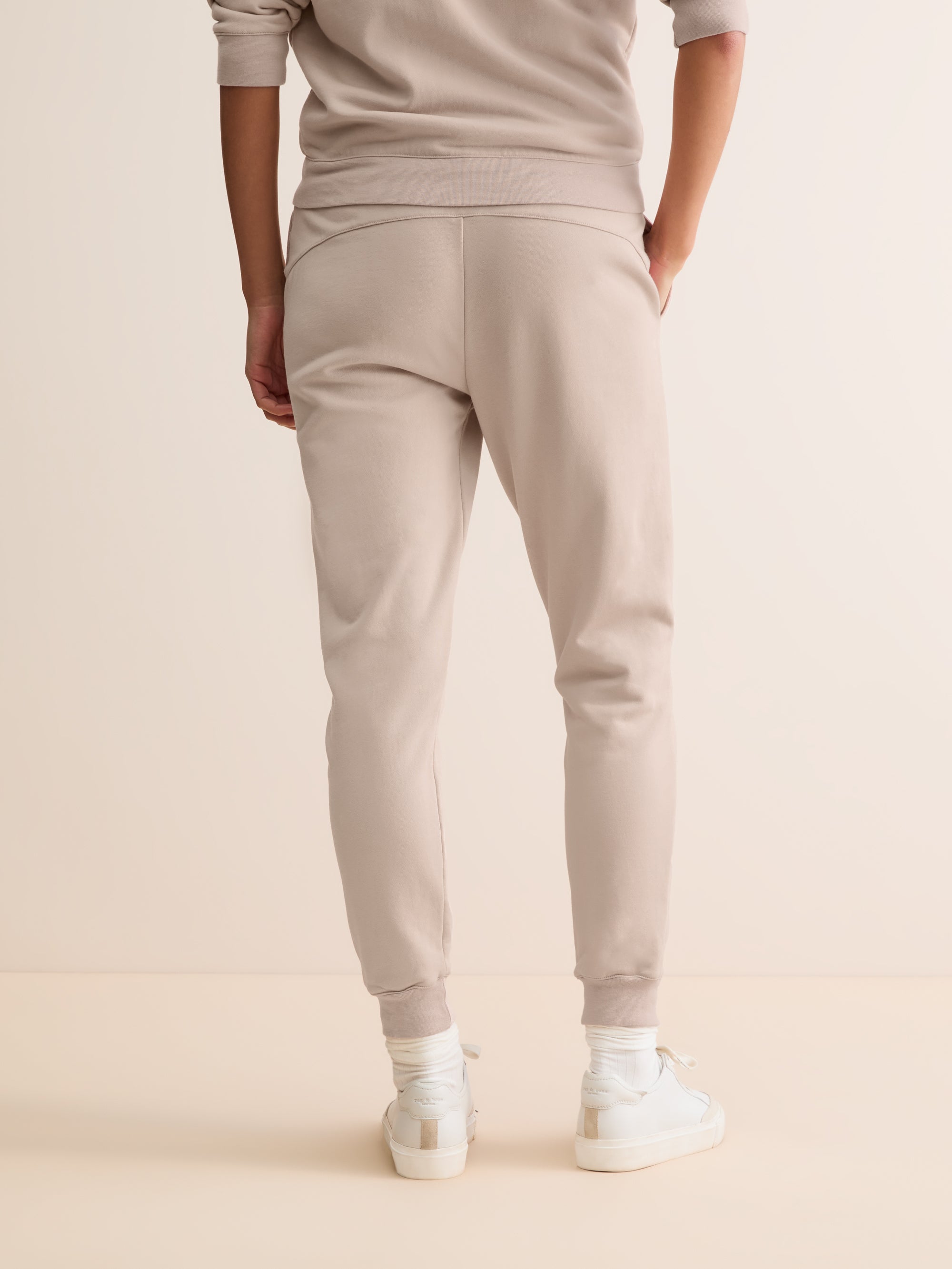 Women's Cuffed Sweatpants Quinn Cotton Modal Beige Pink