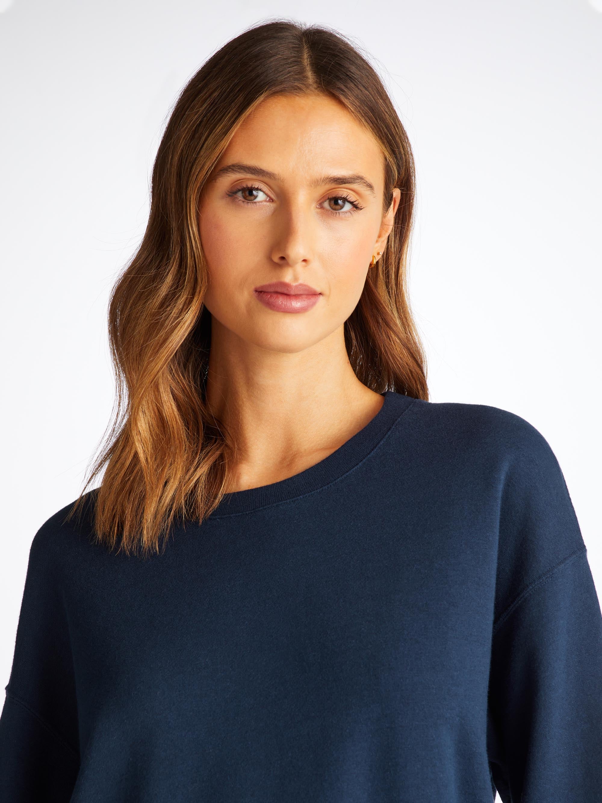 Women's Sweatshirt Quinn Cotton Modal Stretch Navy