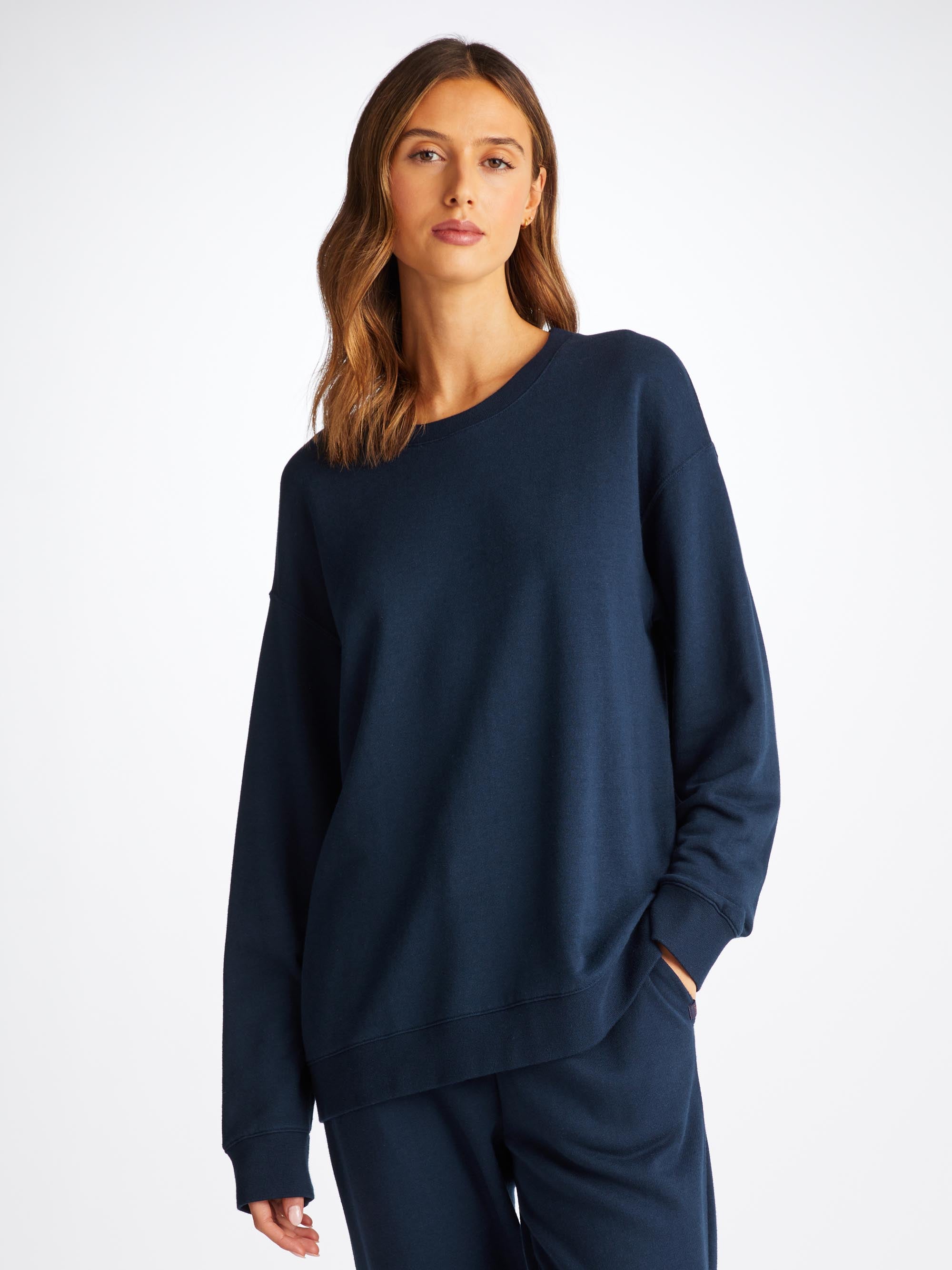 Women's Sweatshirt Quinn Cotton Modal Stretch Navy