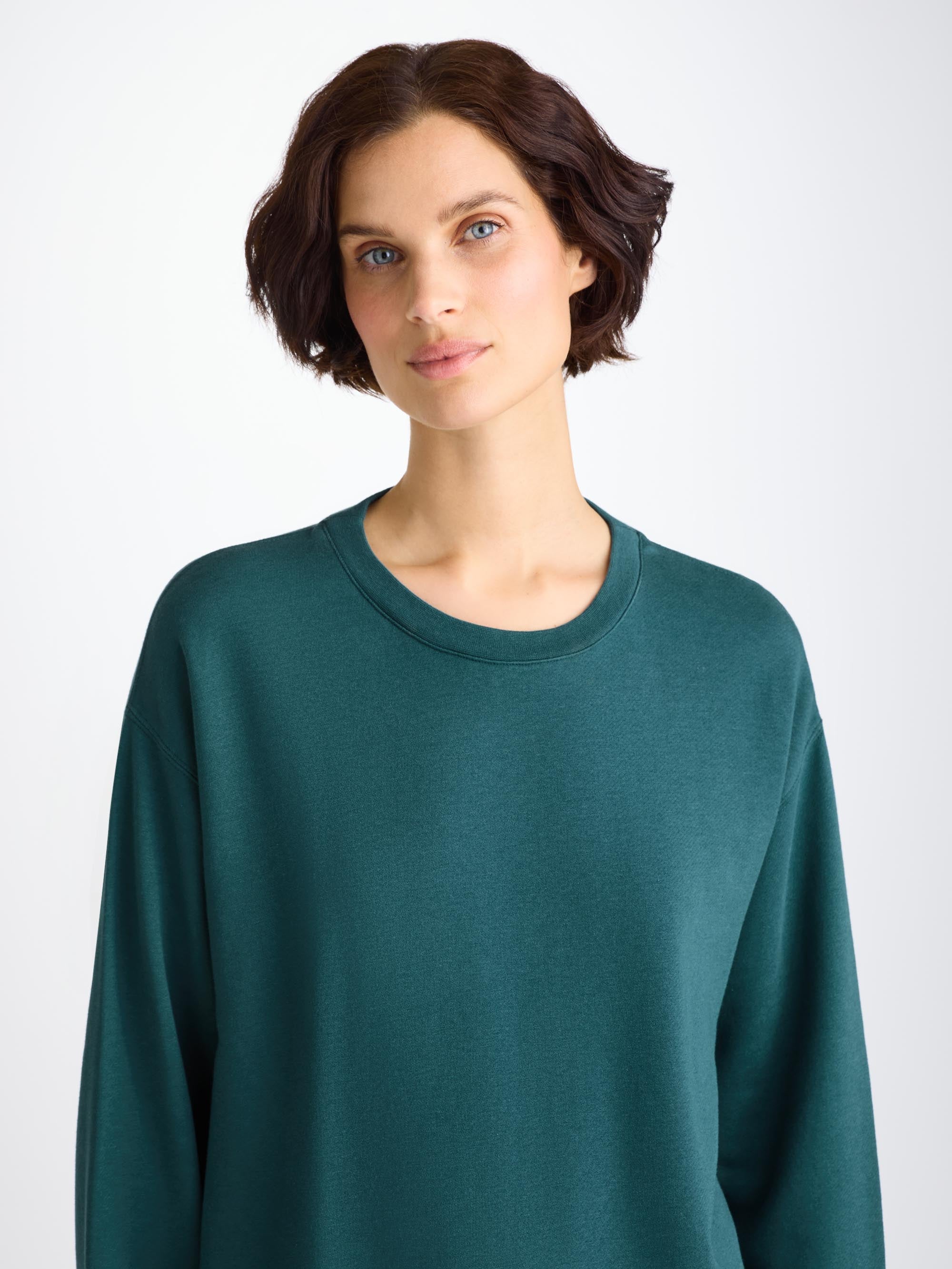 Women's Sweatshirt Quinn Cotton Modal Pine Green