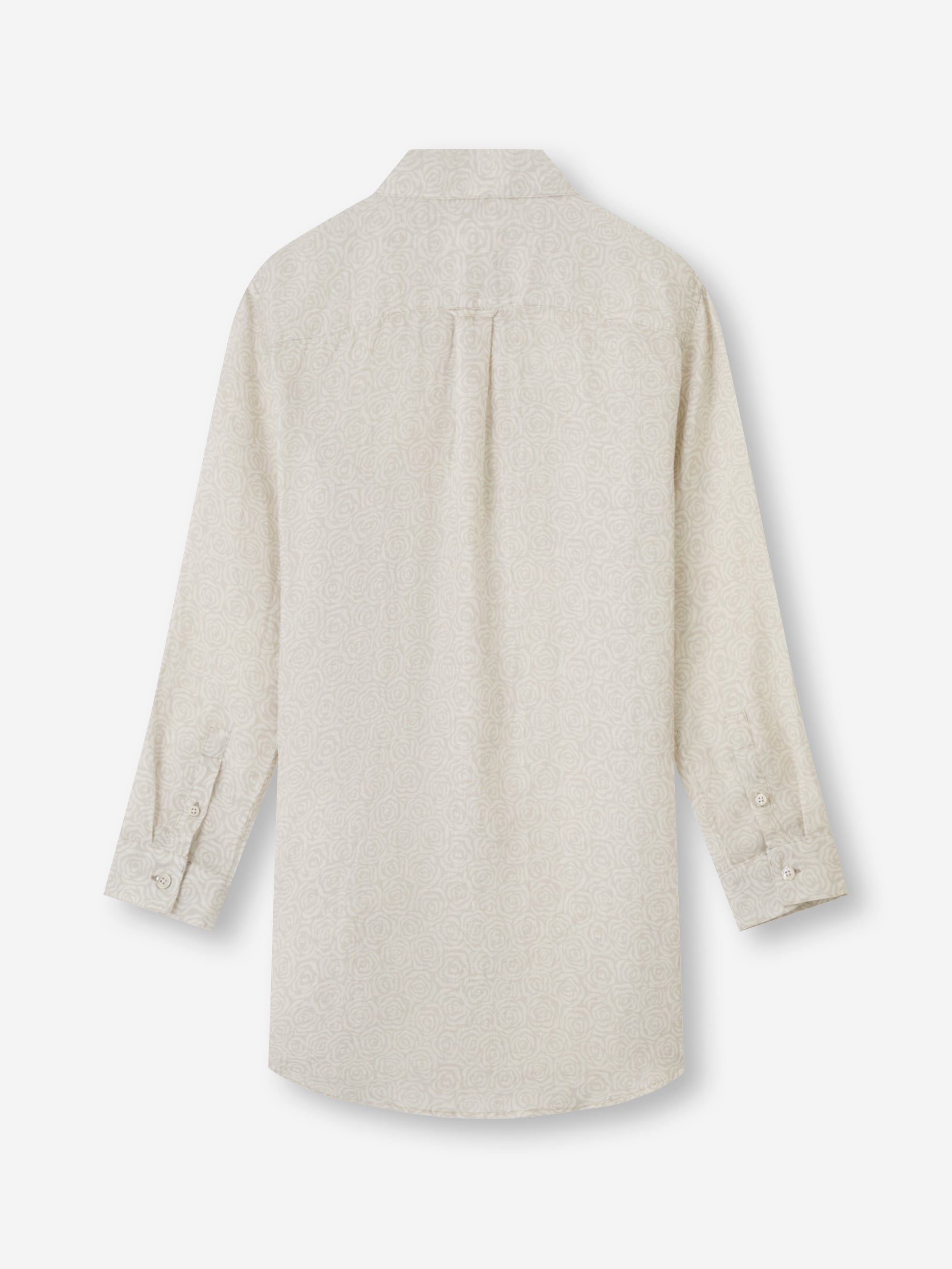 Women's Longline Shirt Milan Linen Rose Print Sand