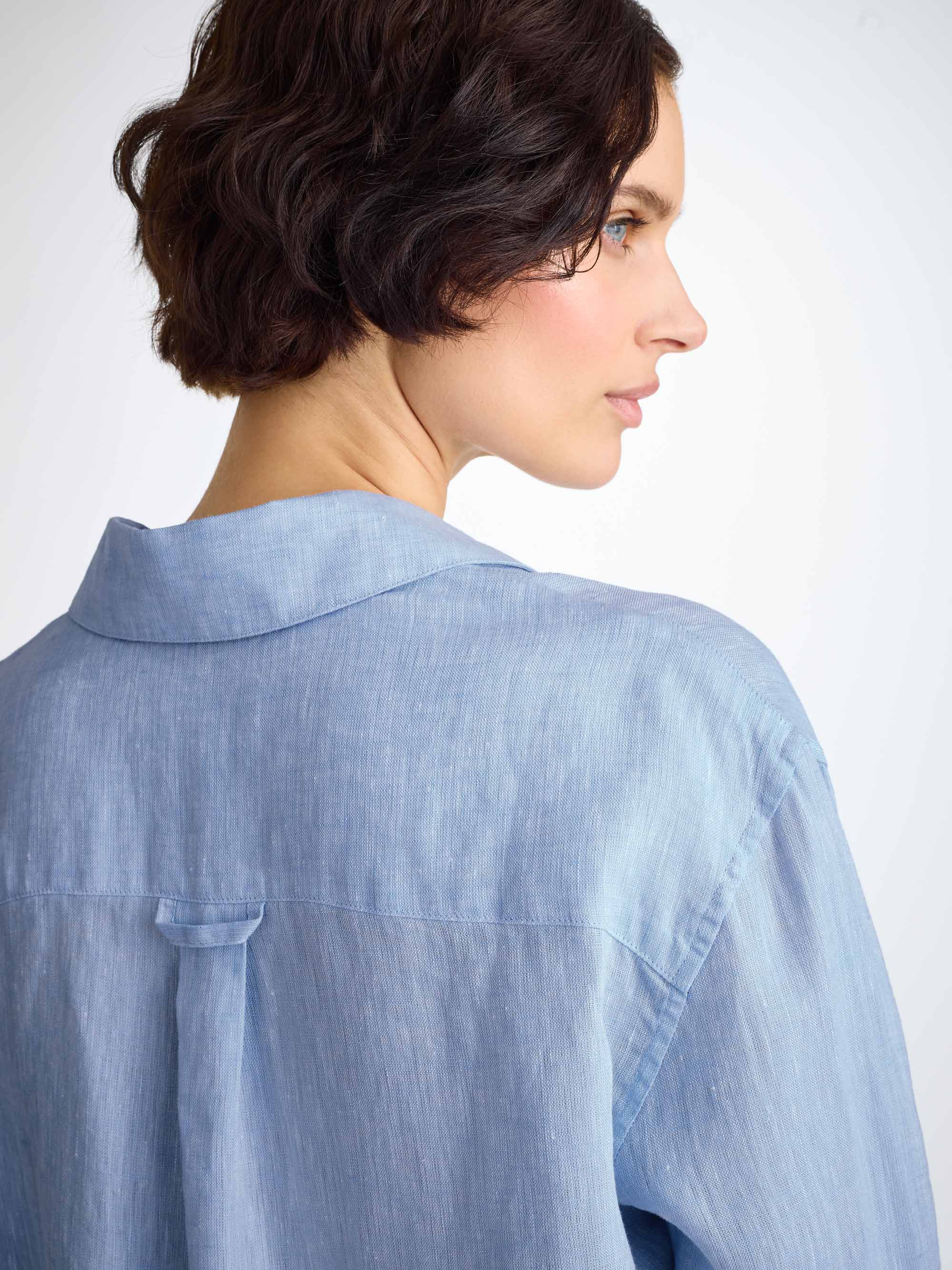 Women's Shirt Sicily Linen Sky Blue