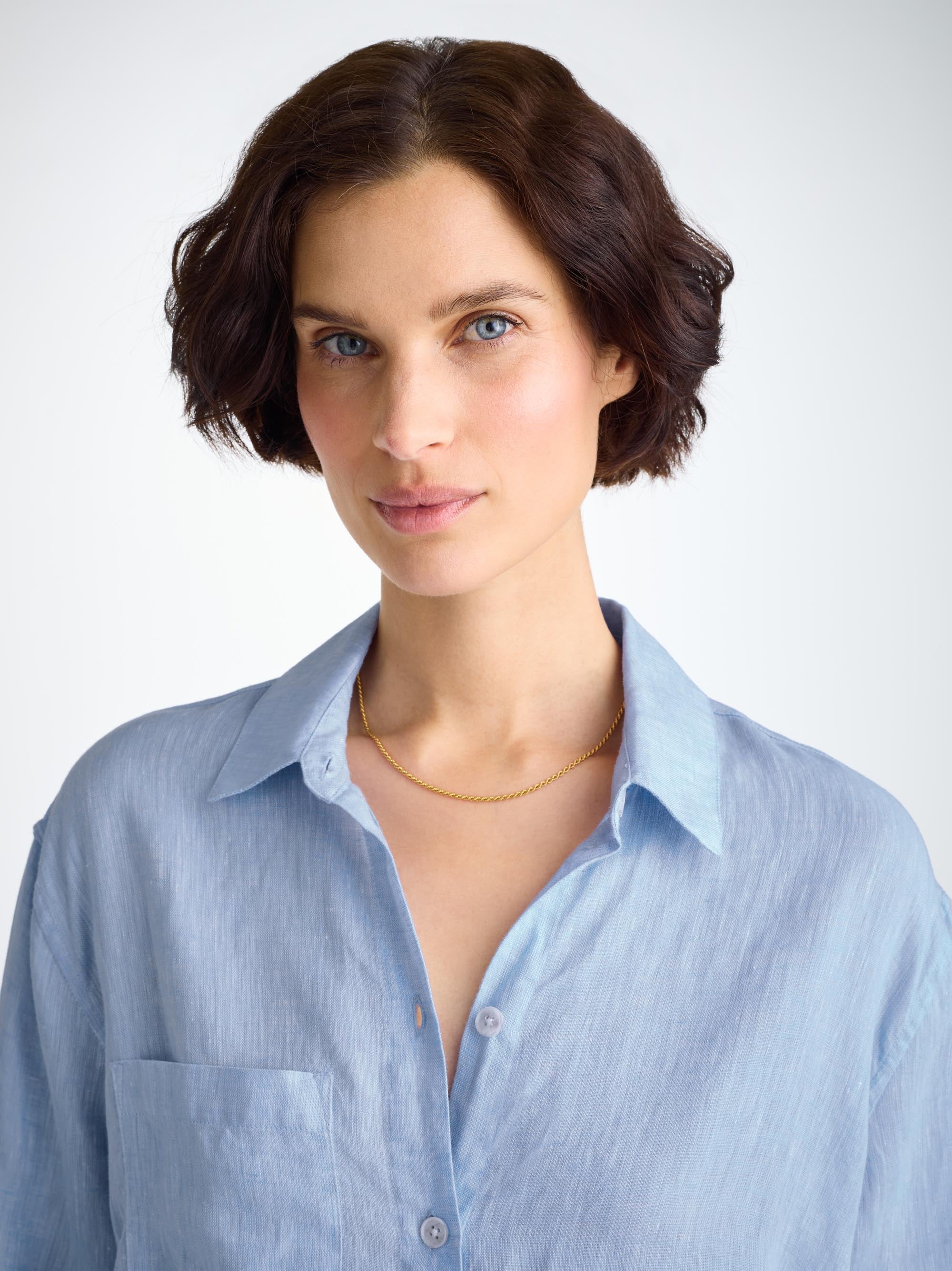 Women's Shirt Sicily Linen Sky Blue