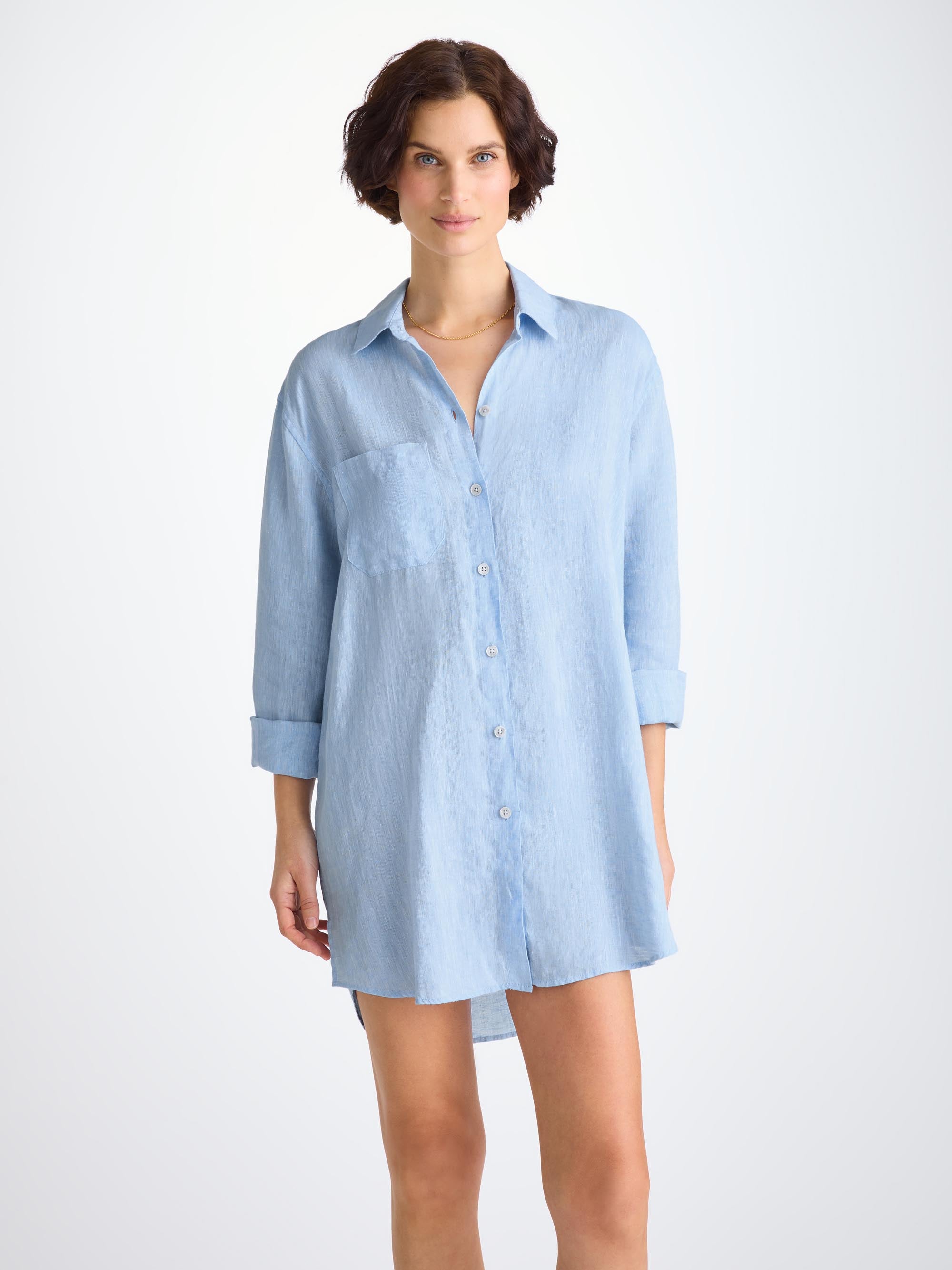 Women's Shirt Sicily Linen Sky Blue
