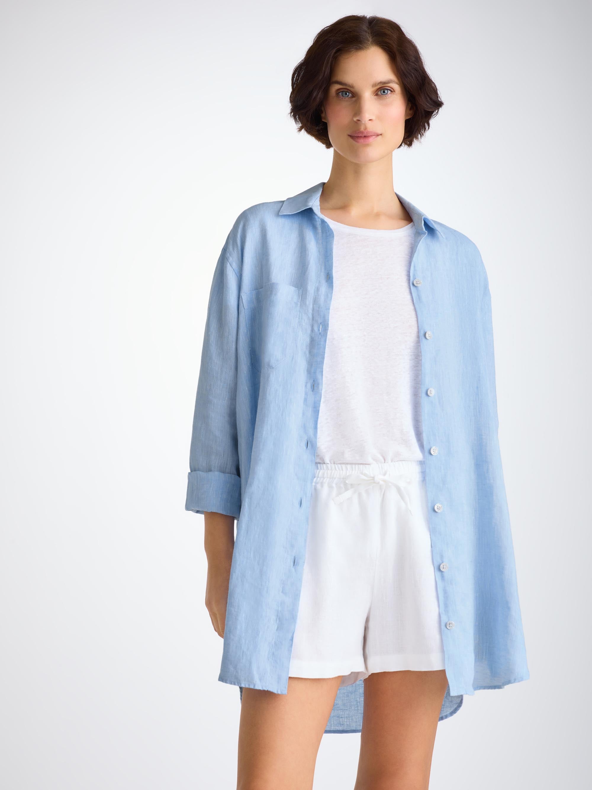 Women's Shirt Sicily Linen Sky Blue