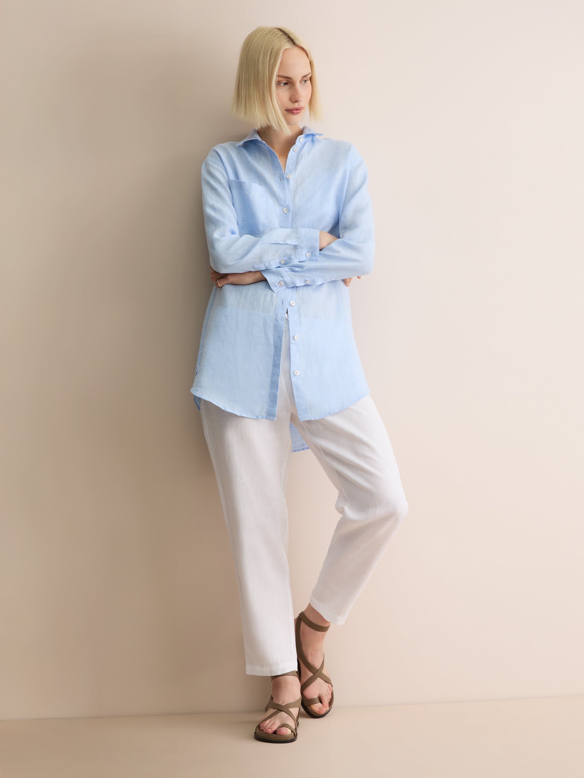 Women's Shirt Sicily Linen Sky Blue