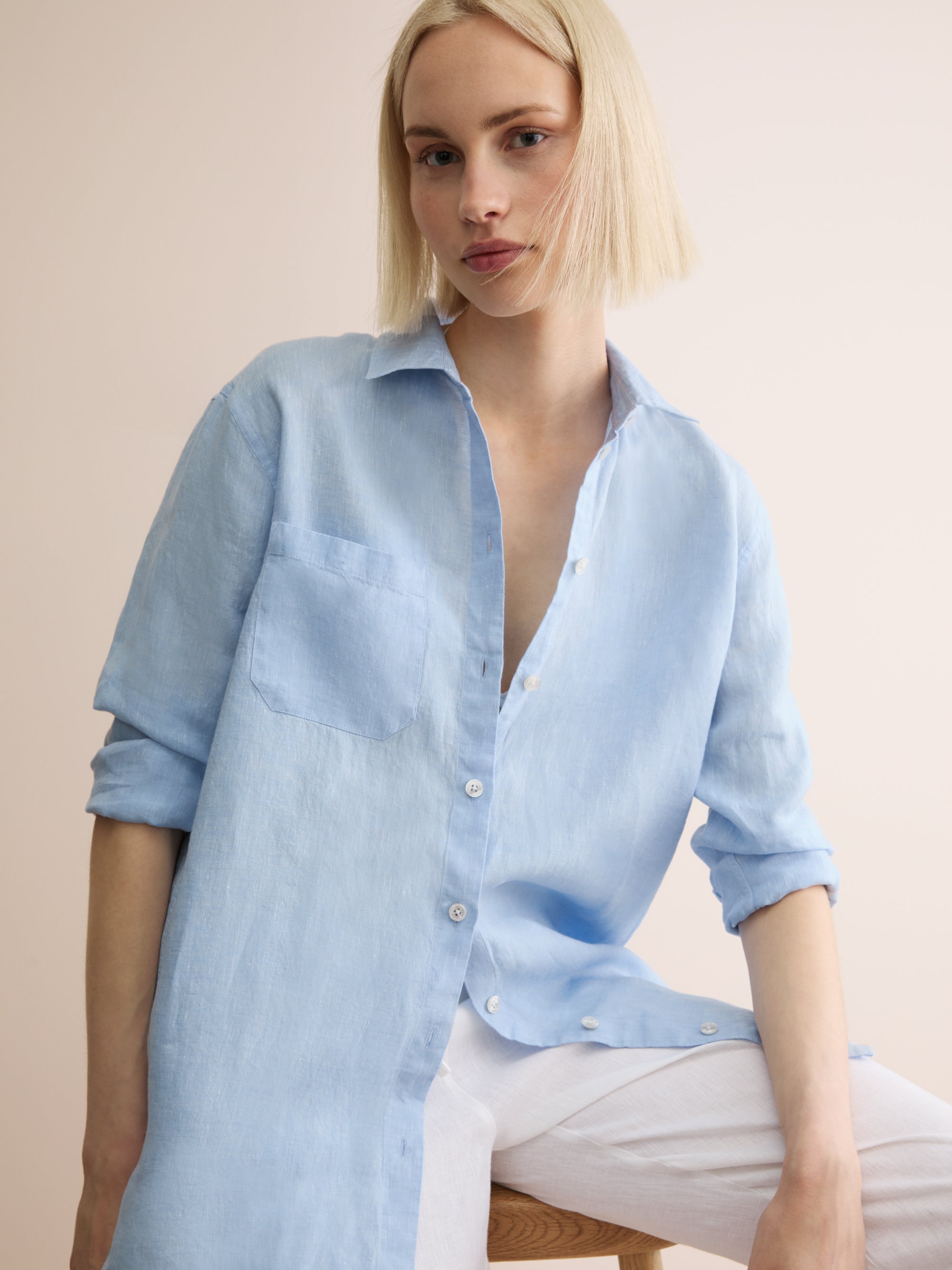 Women's Shirt Sicily Linen Sky Blue
