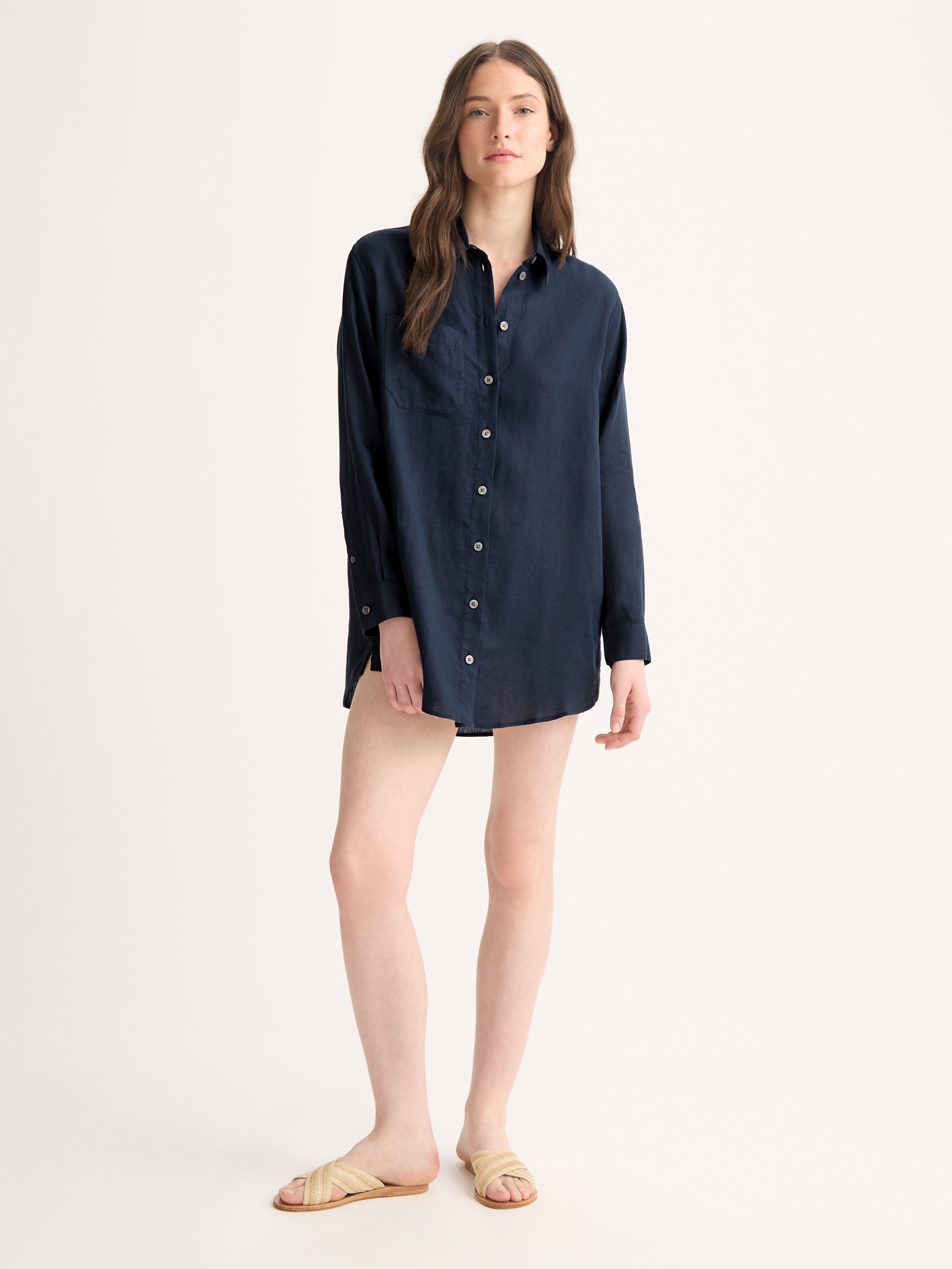 Women's Shirt Sicily Linen Navy