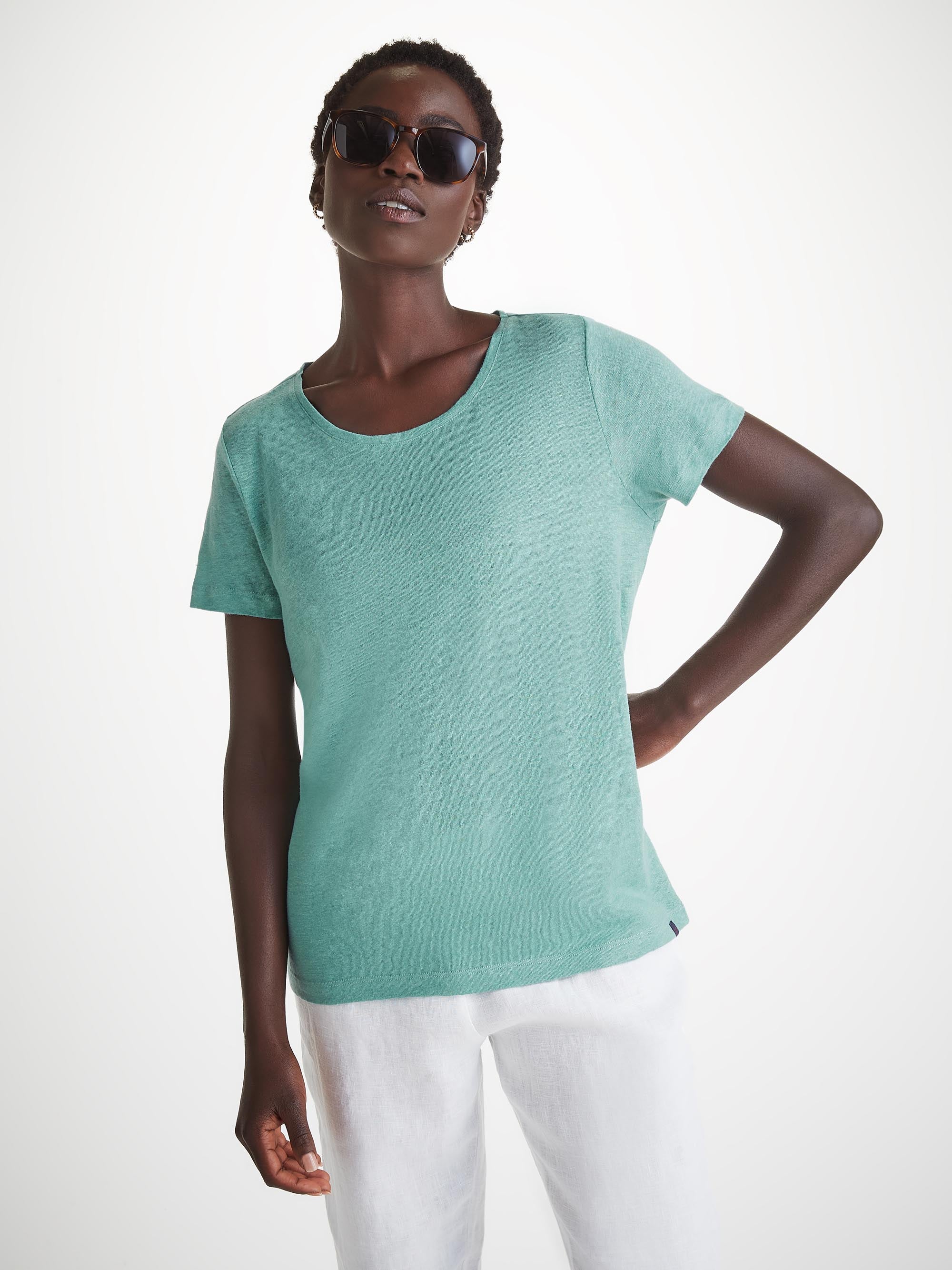 Jordan Linen T-Shirt Soft Aqua