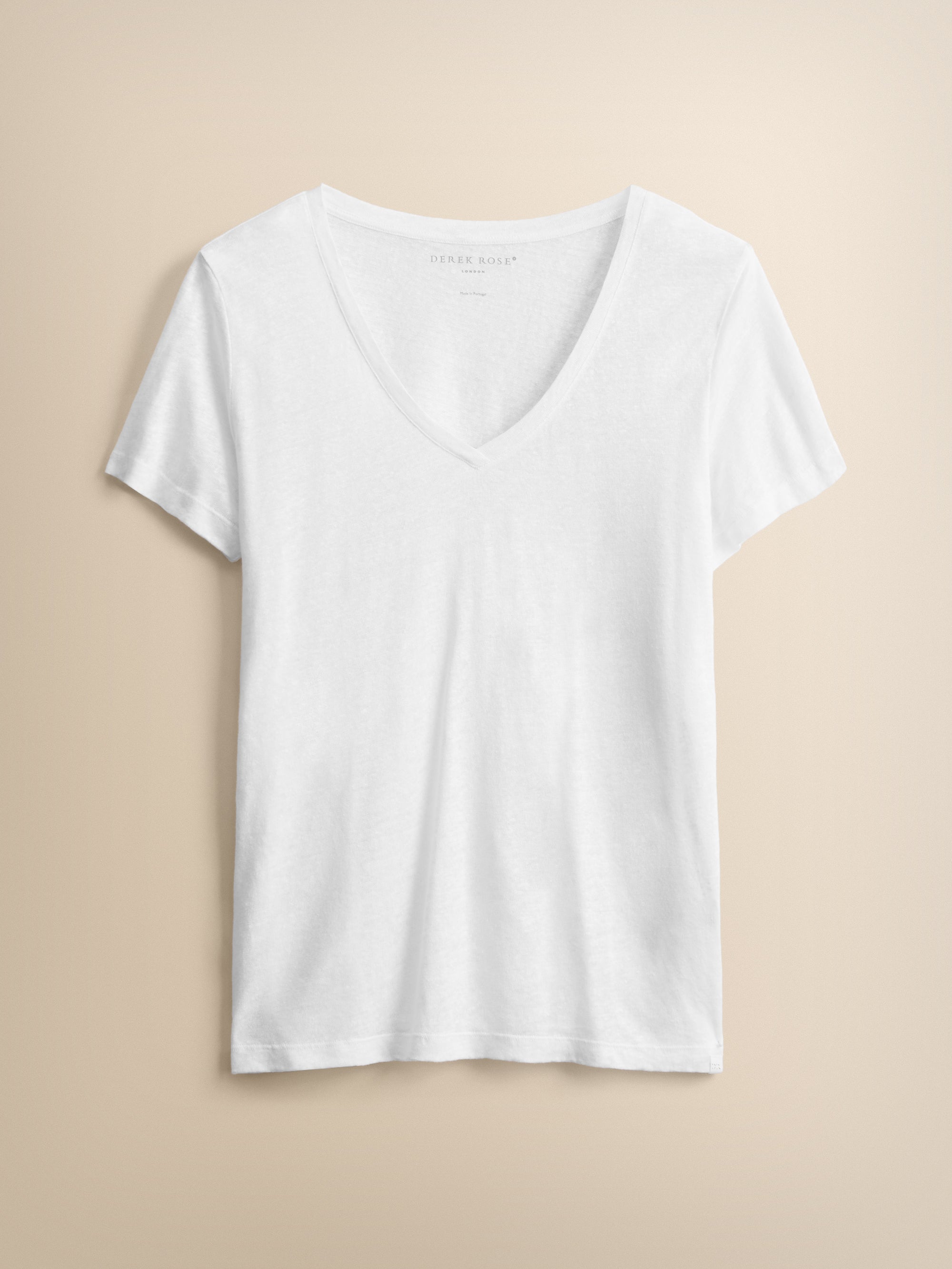 Jordan Linen V-Neck T-Shirt White