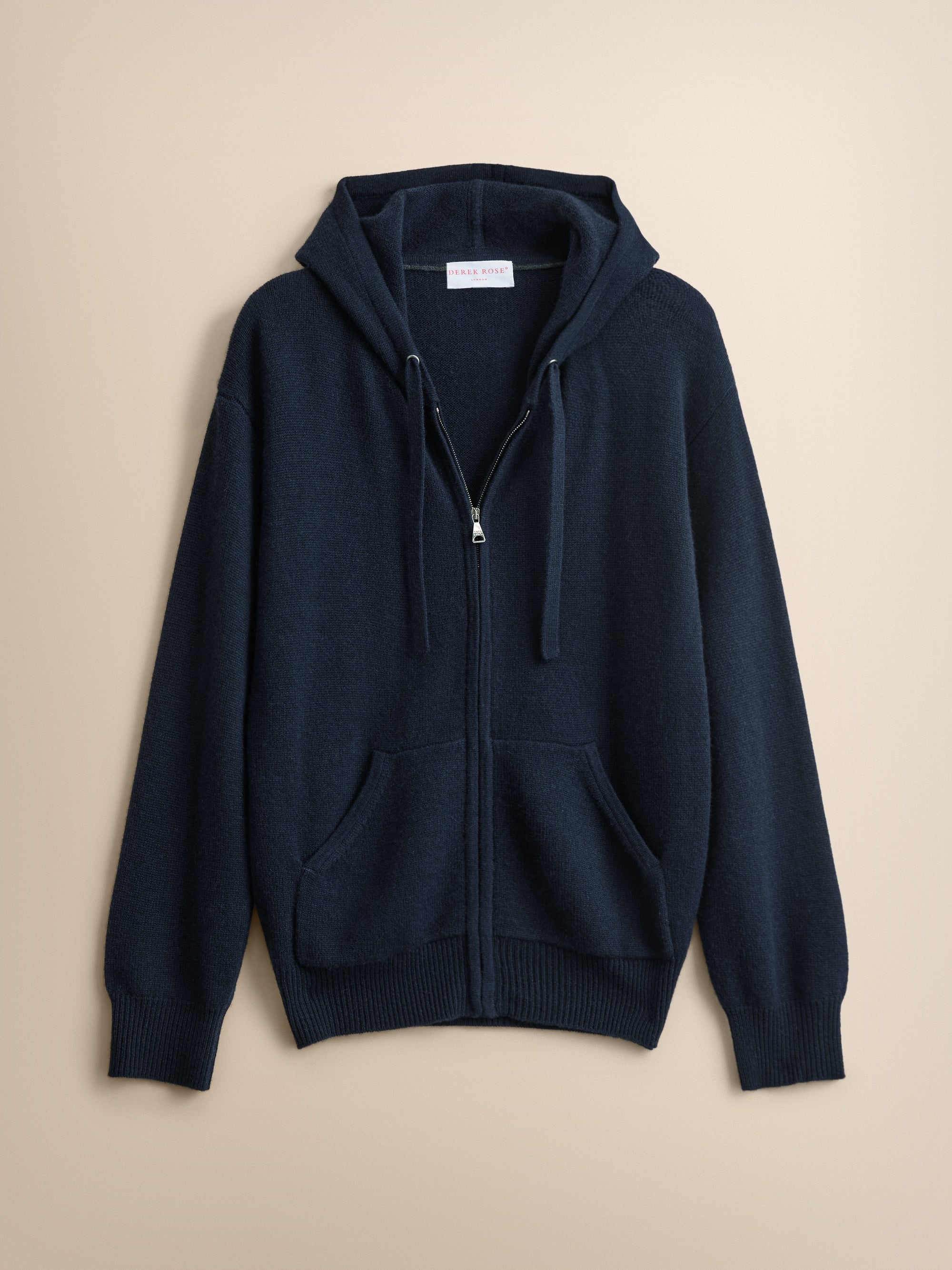 Daphne Cashmere Zip Up Hoodie Navy Blue